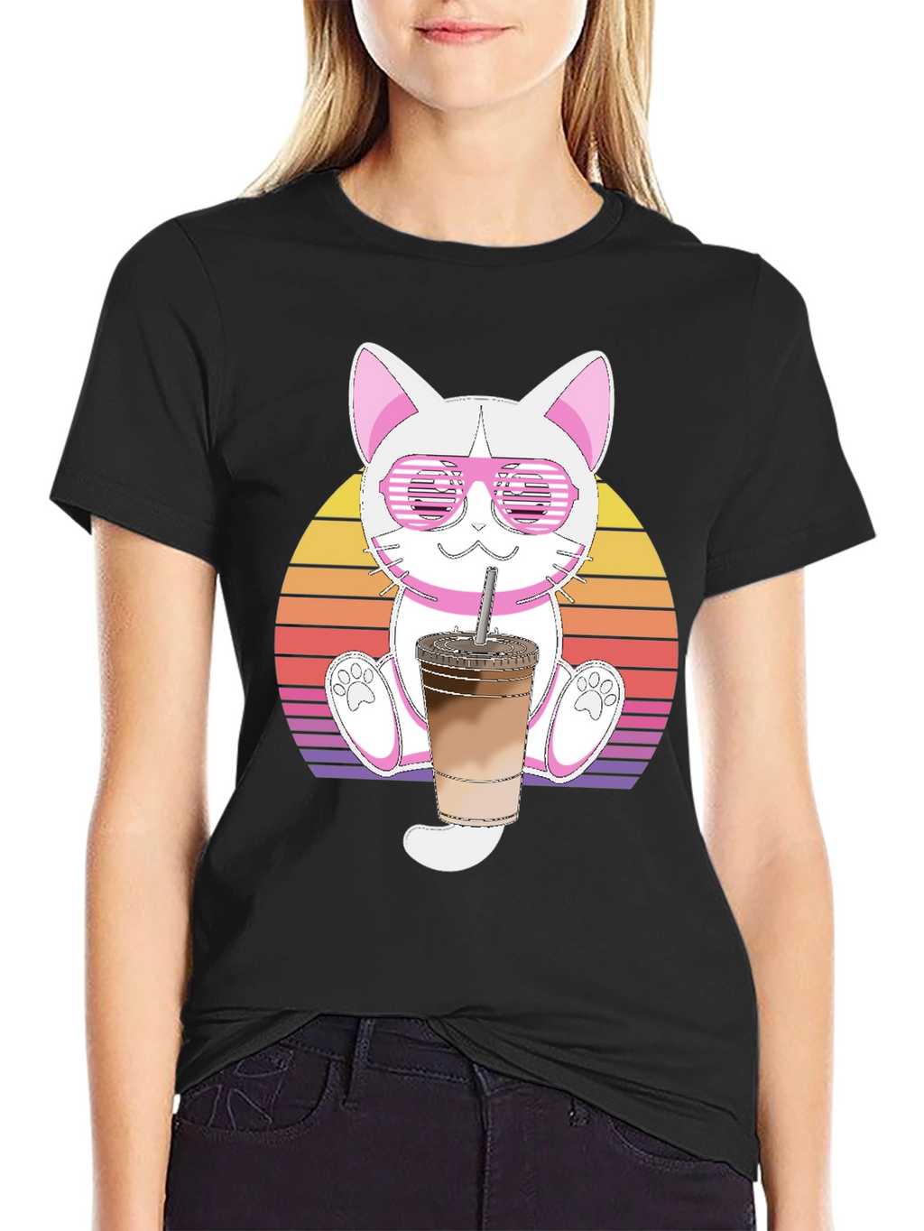 Cool Cat Iced Coffee Graphic Tee