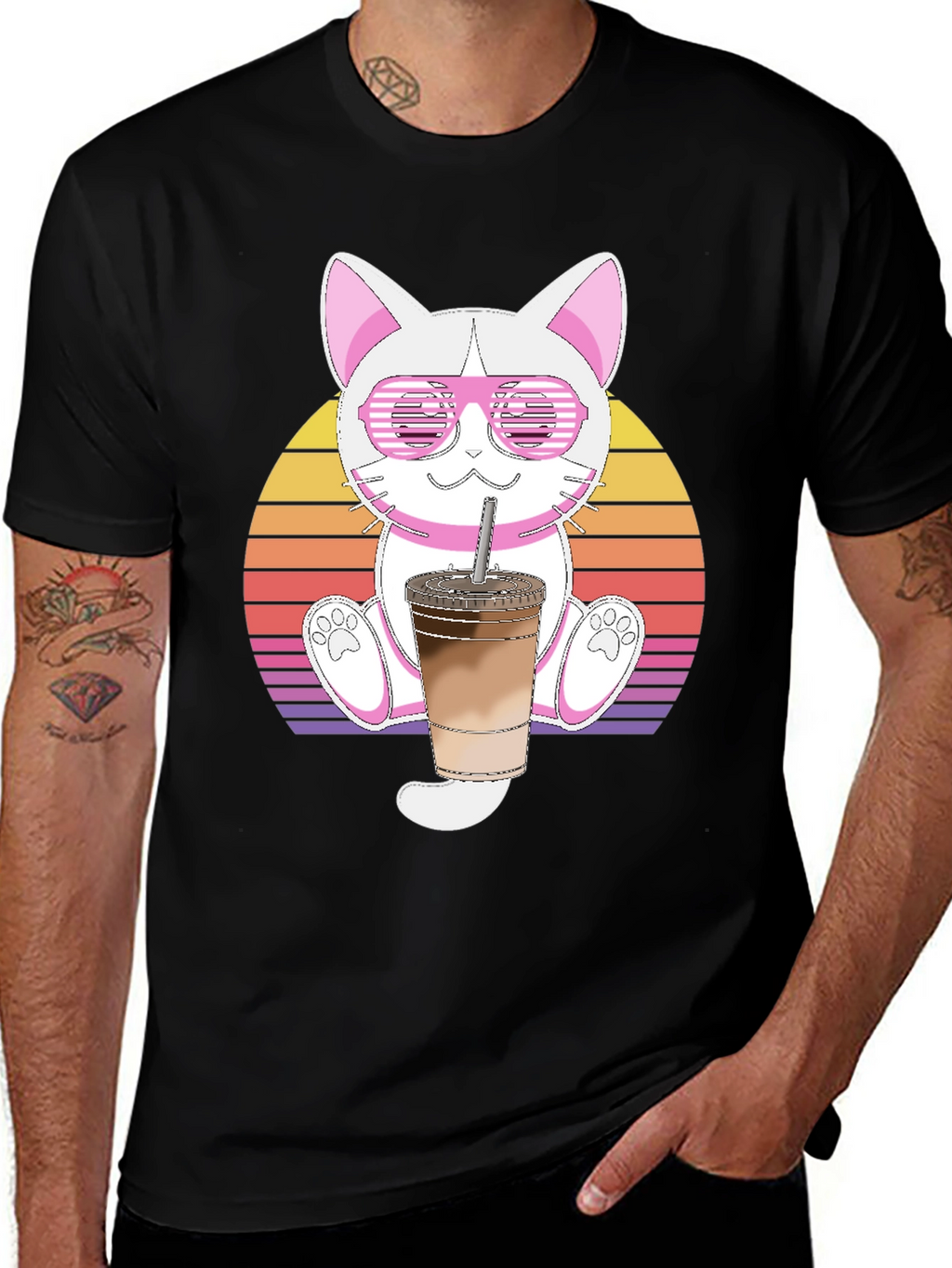 Cool Cat Iced Coffee Graphic Tee