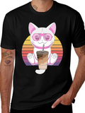 Cool Cat Iced Coffee Graphic Tee