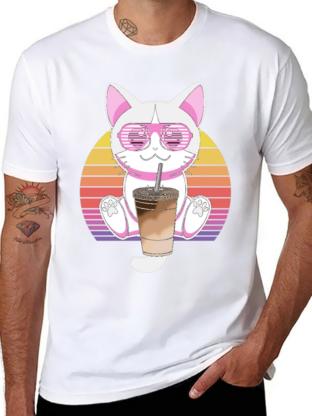 Cool Cat Iced Coffee Graphic Tee