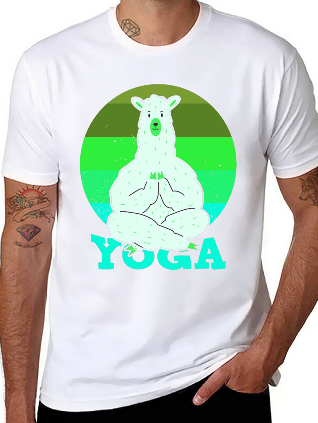 Yoga Llama Mens T-Shirt
