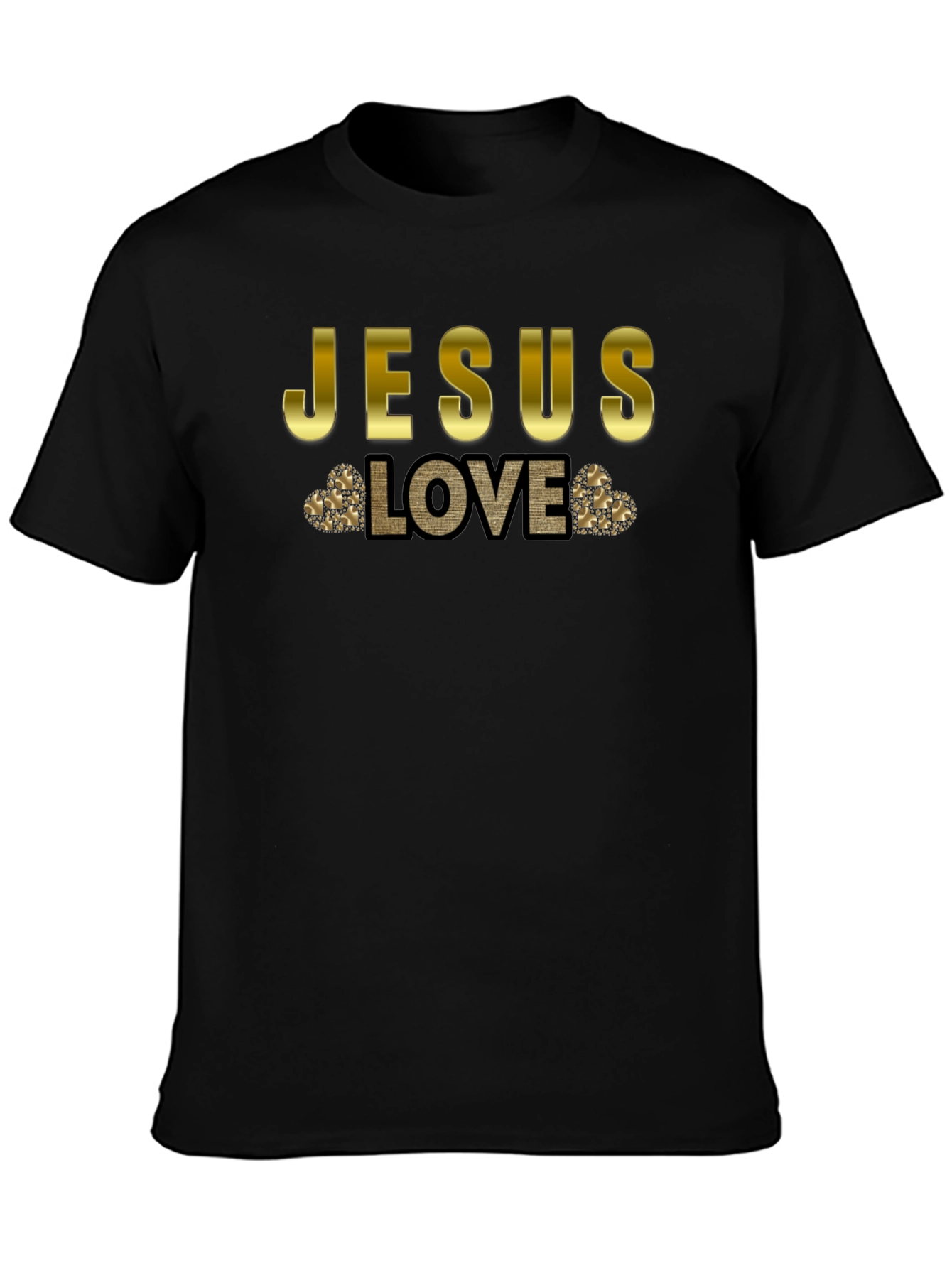 Jesus Love T-Shirt - Gold Accent Graphic Tee
