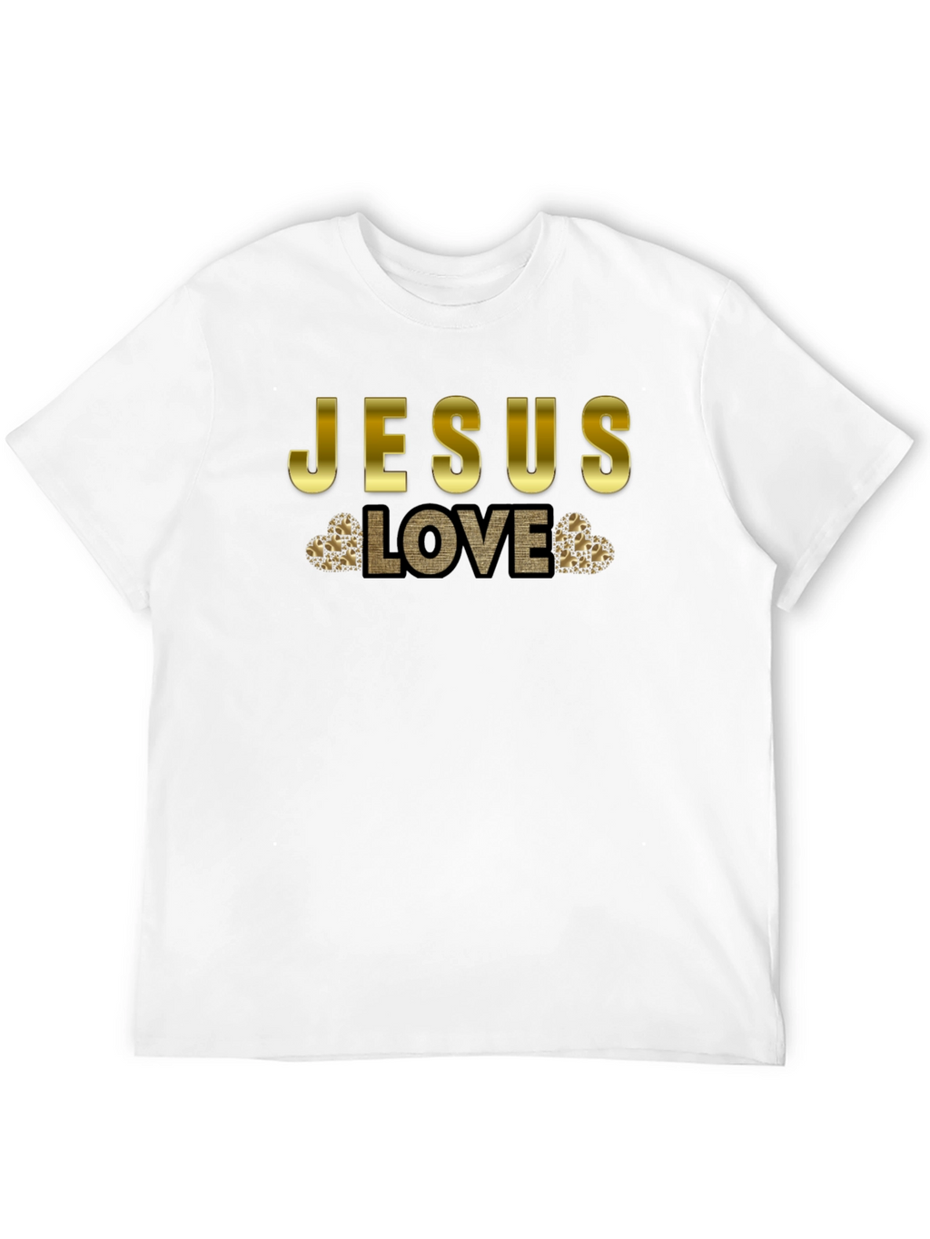 Jesus Love T-Shirt - Gold Accent Graphic Tee