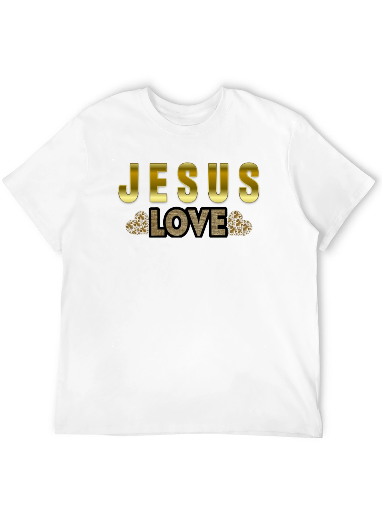 Jesus Love T-Shirt - Gold Accent Graphic Tee