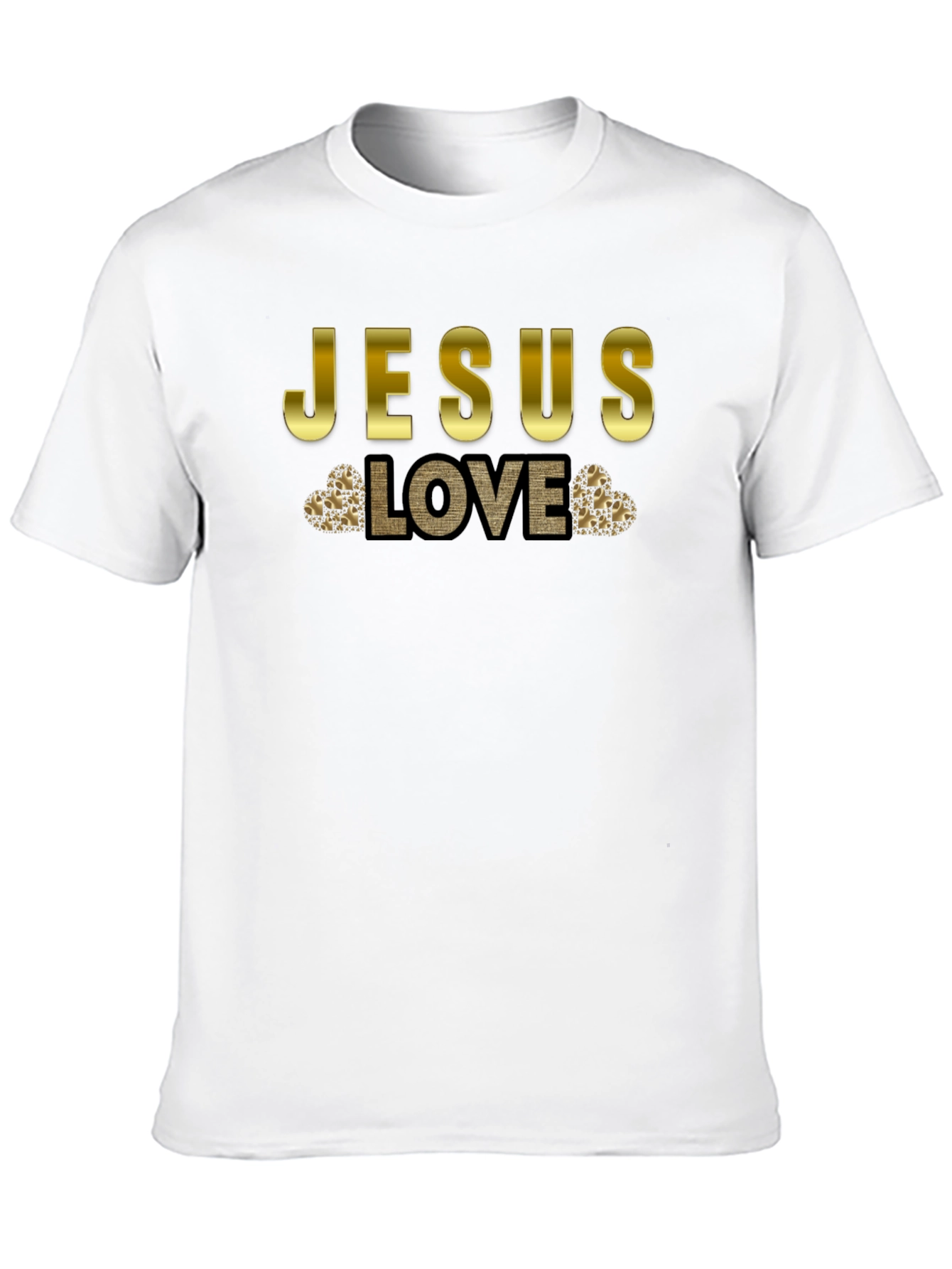 Jesus Love T-Shirt - Gold Accent Graphic Tee