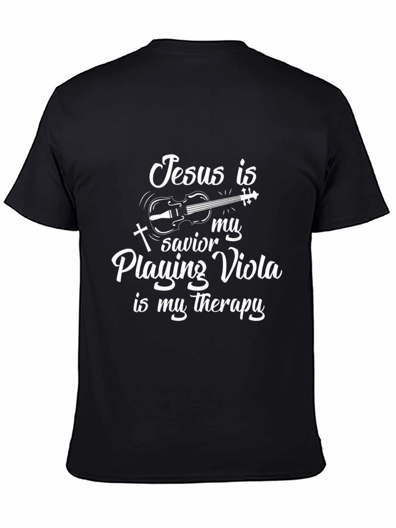 Jesus Savior Playing Viola Therapy T-Shirt