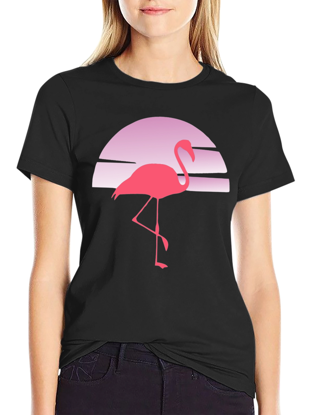 Retro Flamingo Sunset Graphic Tee