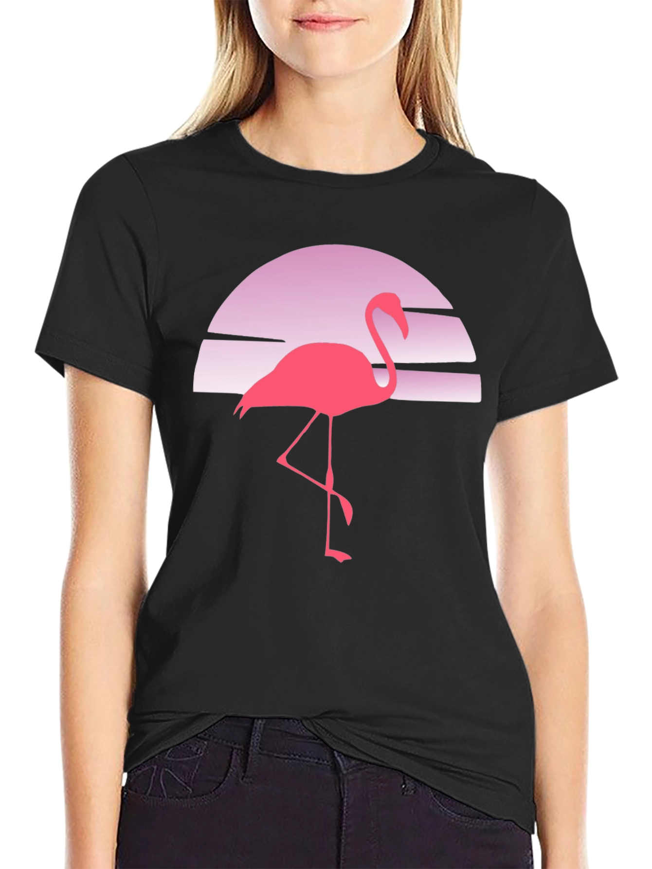 Retro Flamingo Sunset Graphic Tee