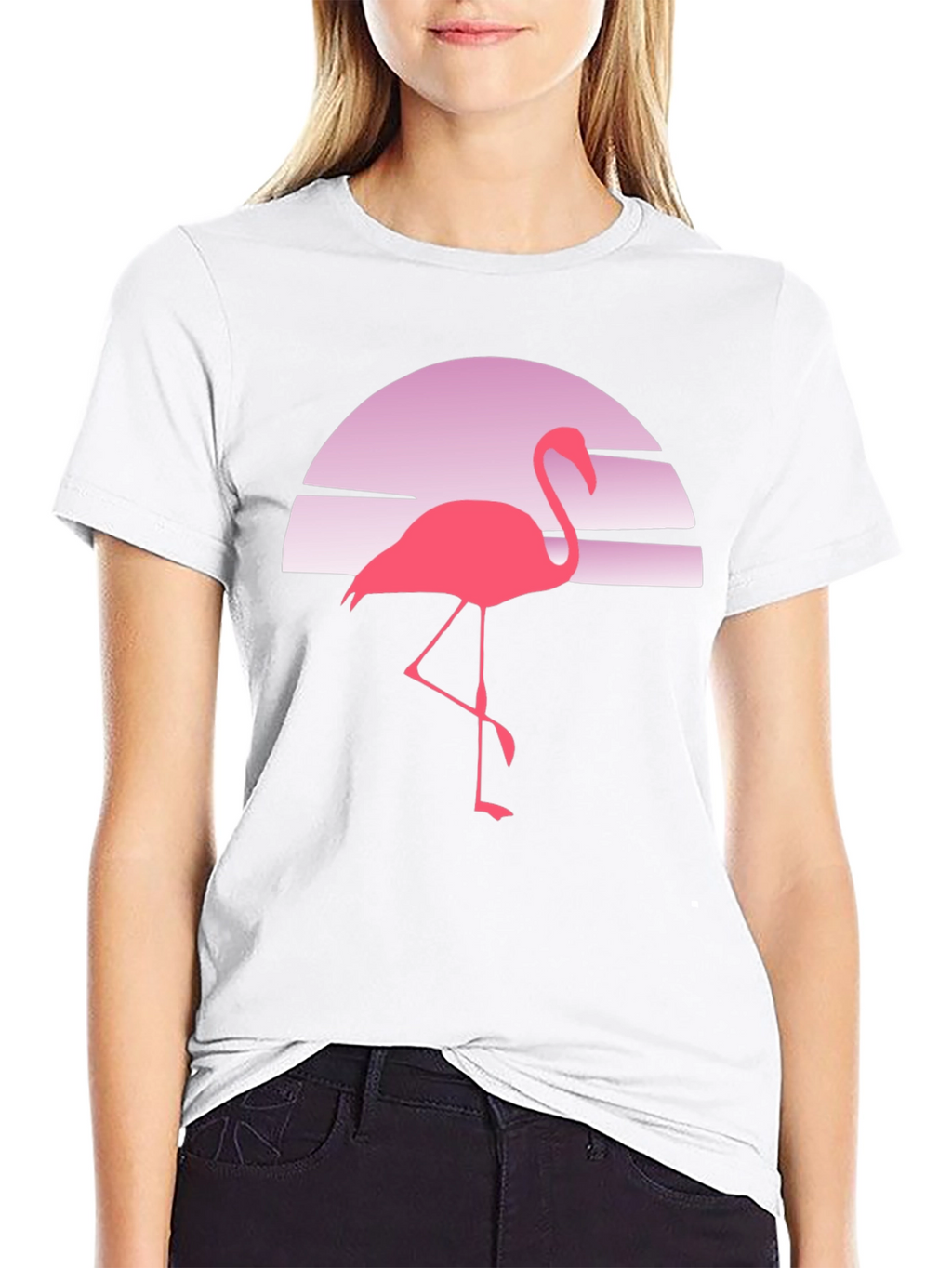 Retro Flamingo Sunset Graphic Tee