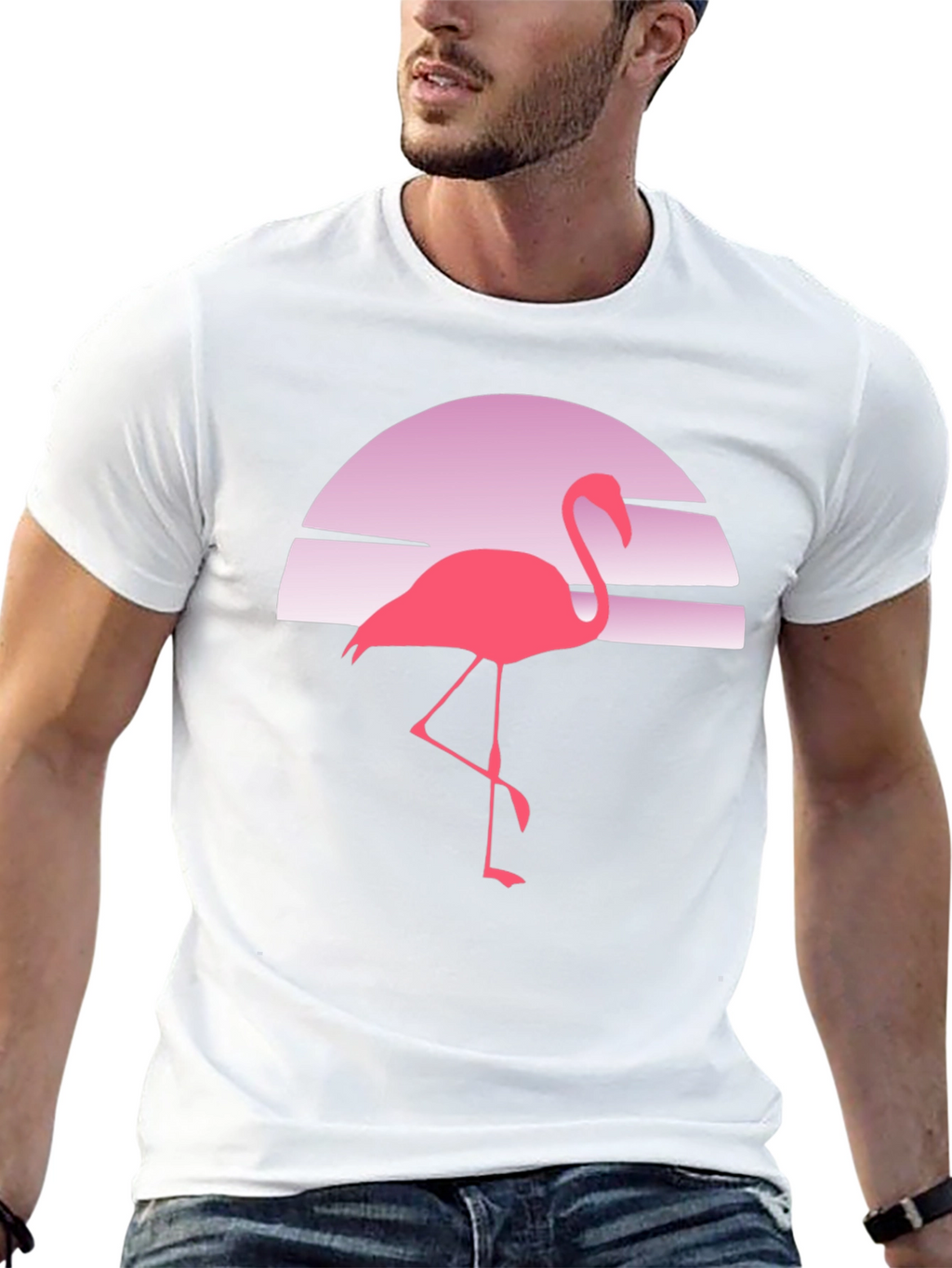 Retro Flamingo Sunset Graphic Tee