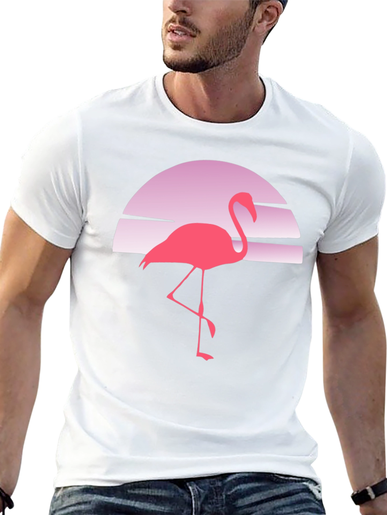 Retro Flamingo Sunset Graphic Tee