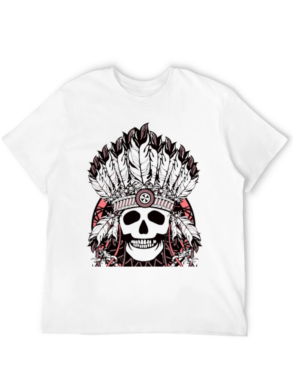 Skull Headdress Graphic Tee - Edgy Black T-Shirt