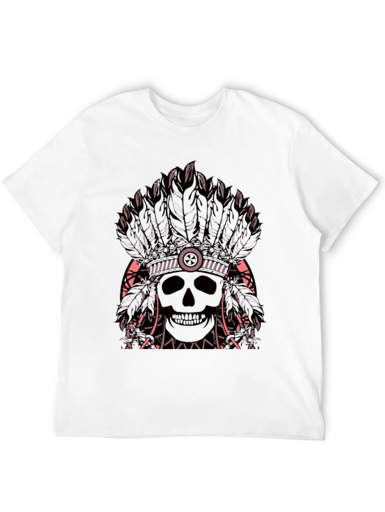 Skull Headdress Graphic Tee - Edgy Black T-Shirt