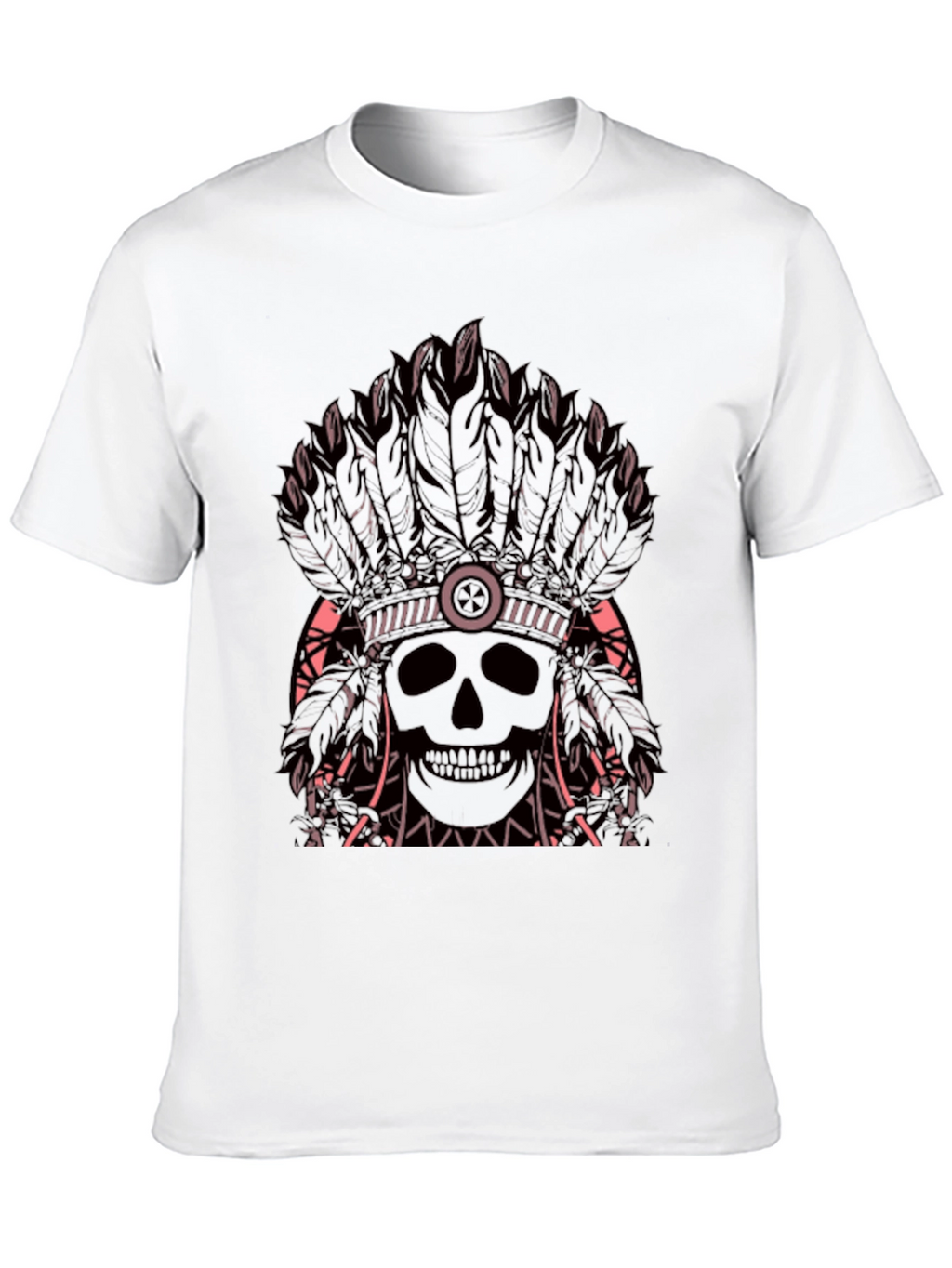 Skull Headdress Graphic Tee - Edgy Black T-Shirt