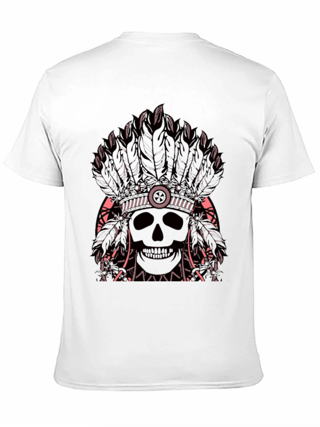 Skull Headdress Graphic Tee - Edgy Black T-Shirt