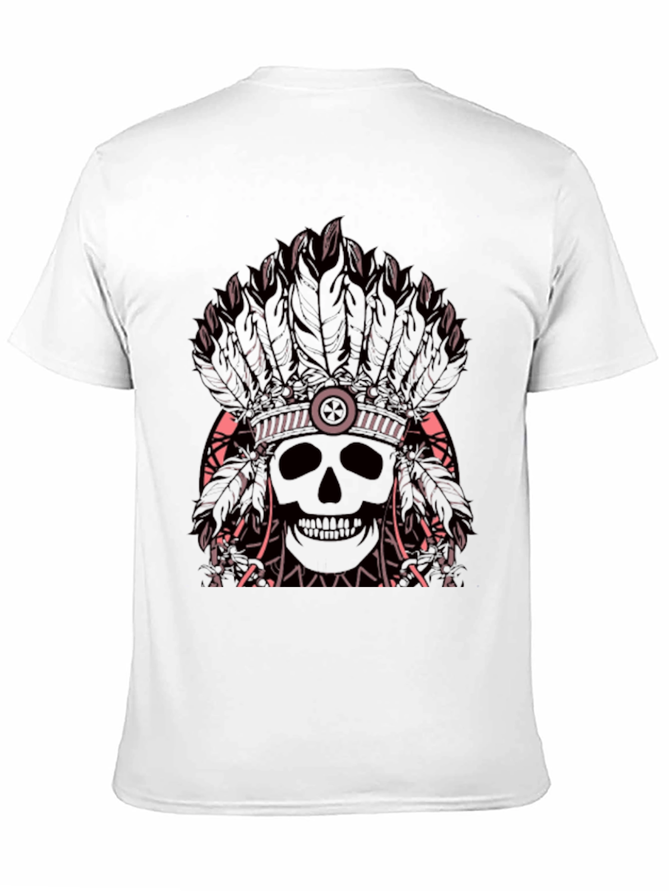 Skull Headdress Graphic Tee - Edgy Black T-Shirt