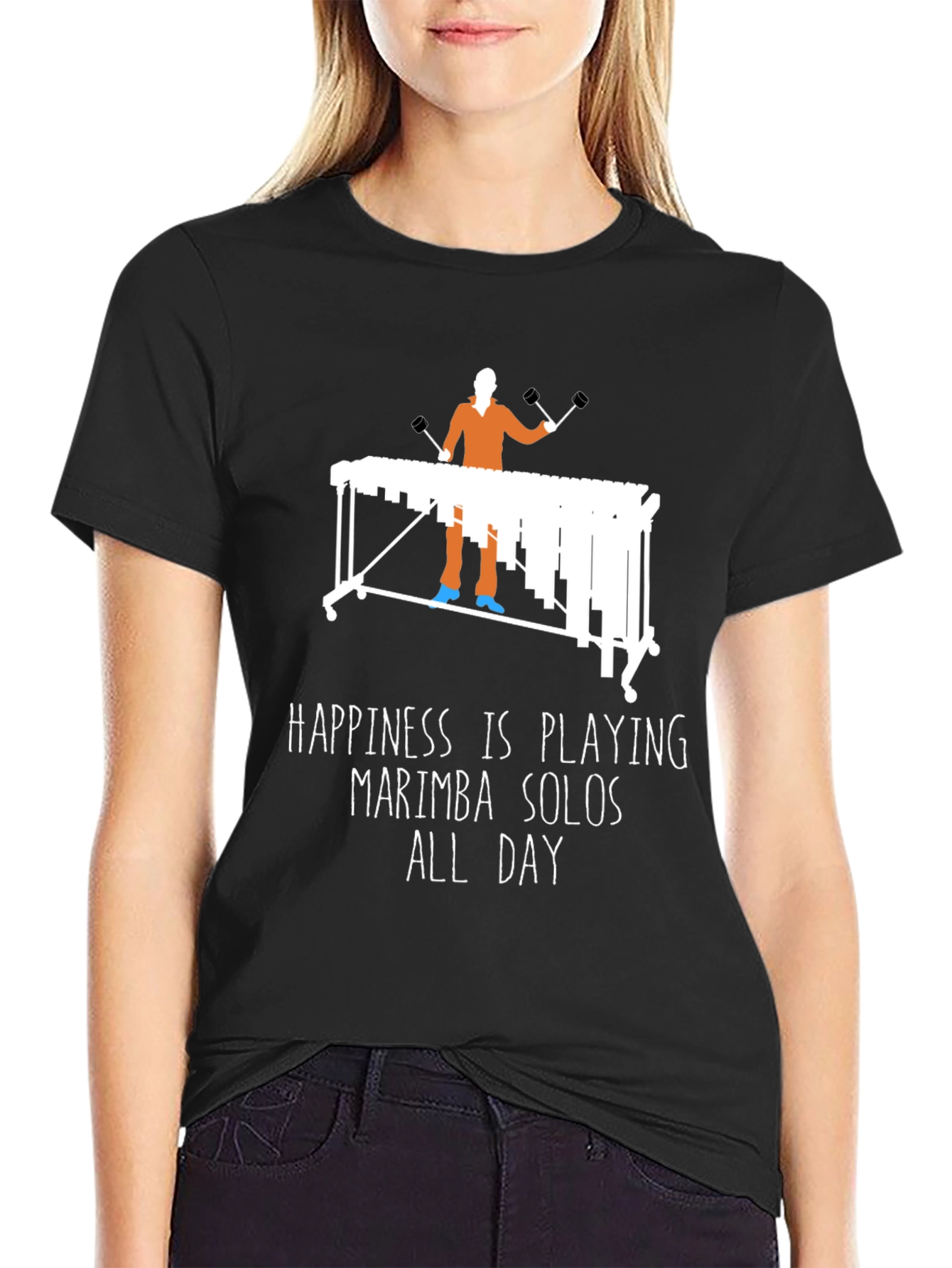 Marimba Player T-Shirt - Happiness is Playing Solos All Day!