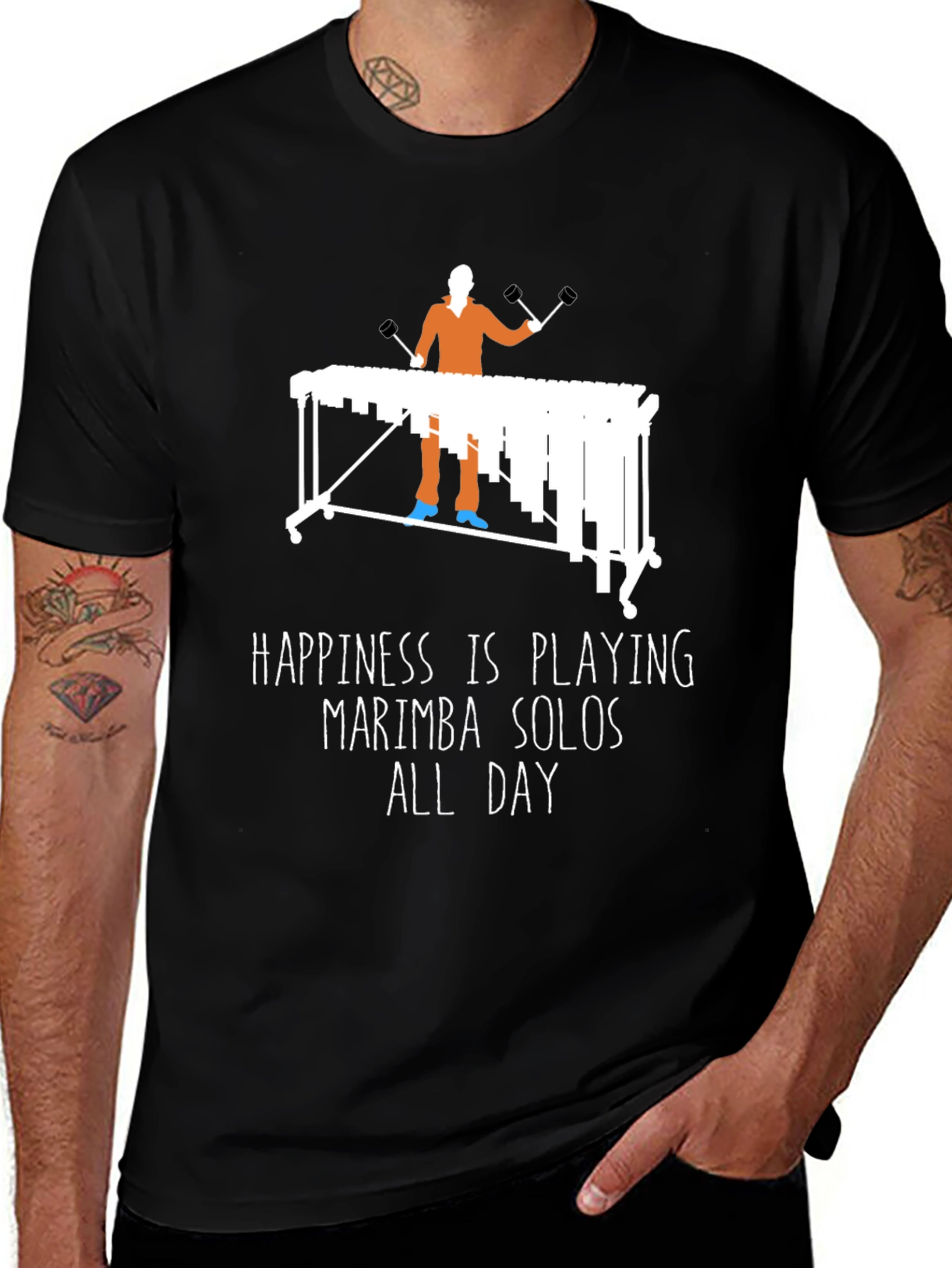 Marimba Player T-Shirt - Happiness is Playing Solos All Day!