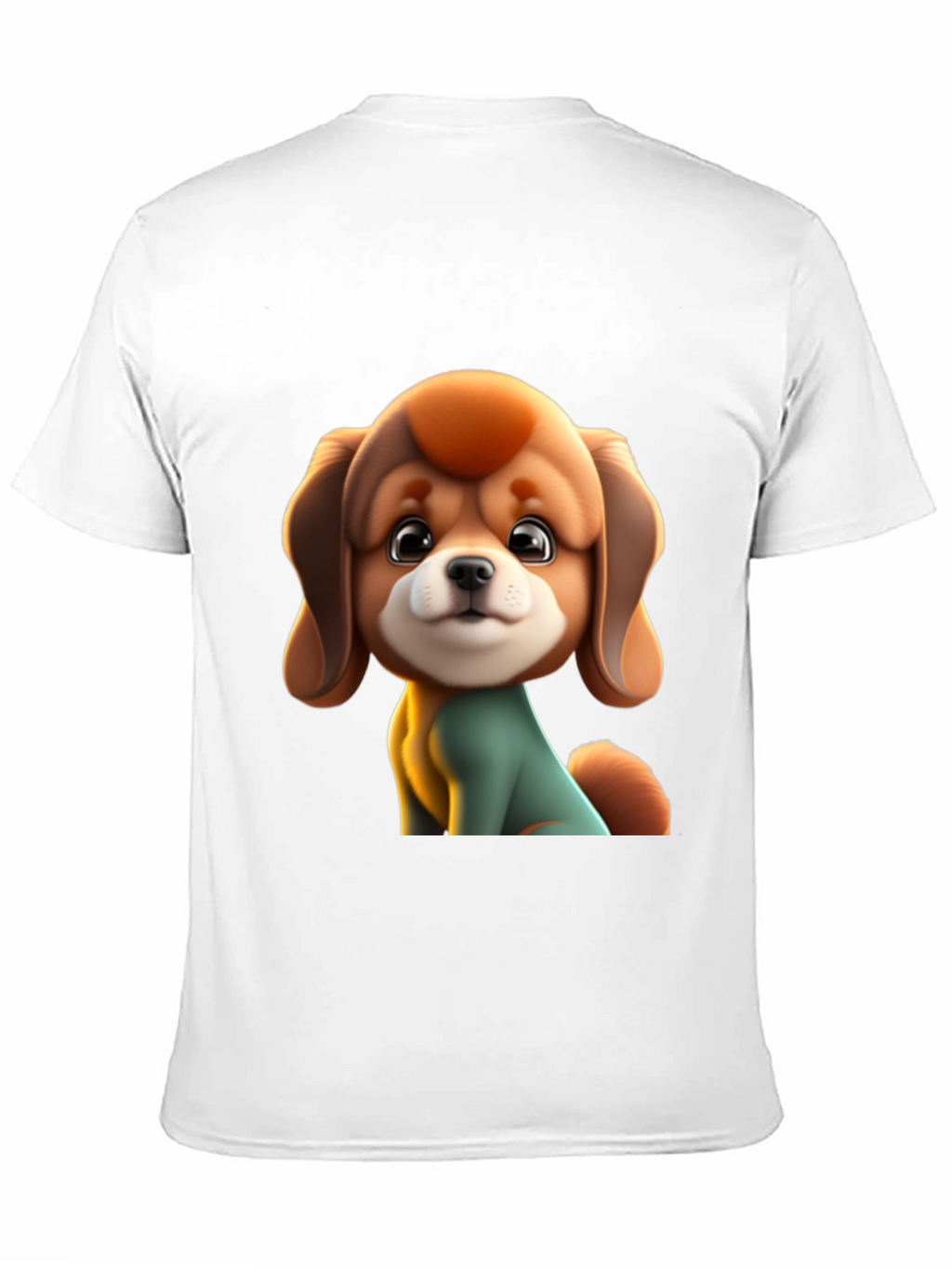 Cute Cartoon Dog Graphic Black T-Shirt