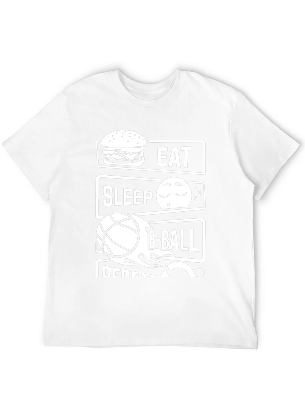 Eat Sleep B-Ball Repeat Black T-Shirt