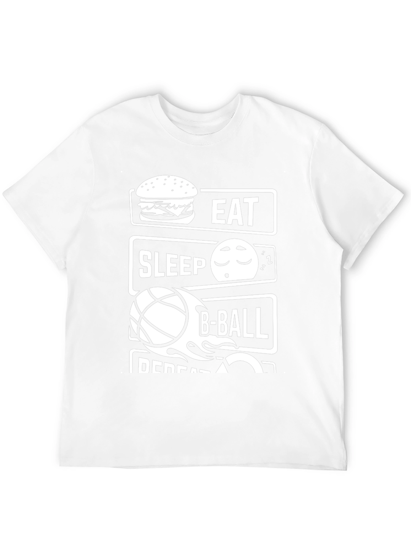 Eat Sleep B-Ball Repeat Black T-Shirt
