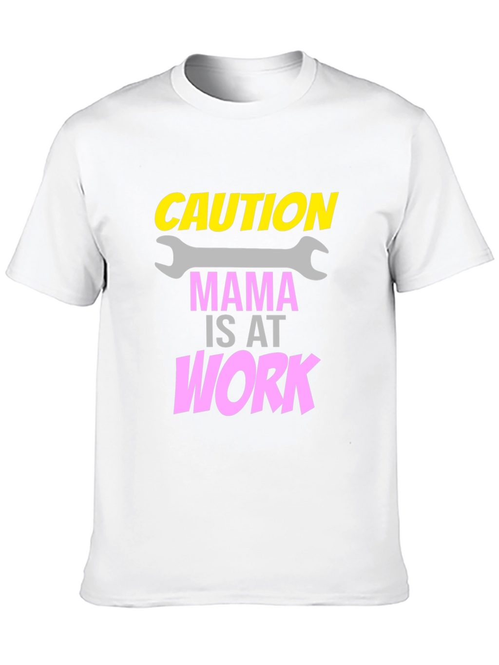 Caution Mama at Work Black Graphic Tee