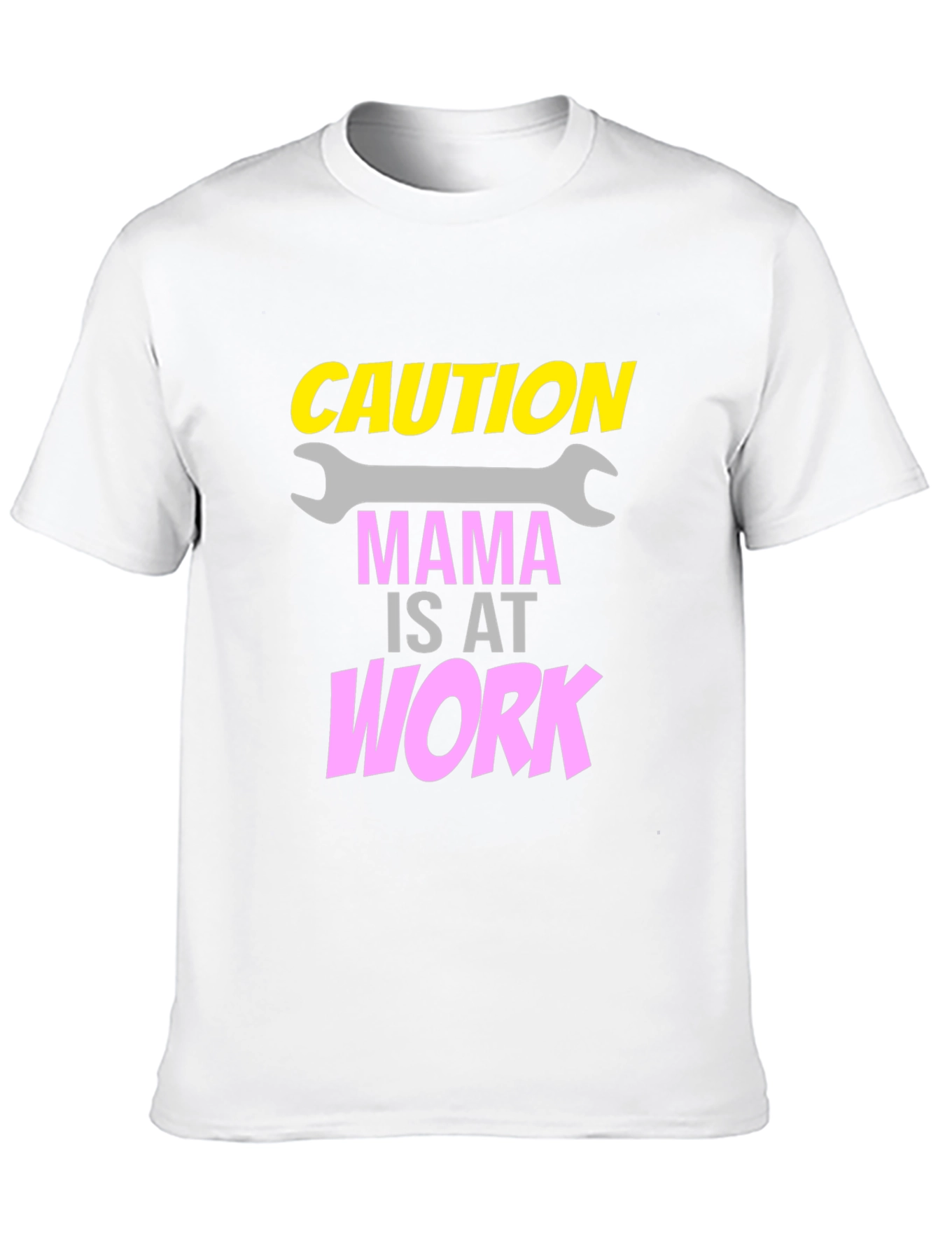 Caution Mama at Work Black Graphic Tee