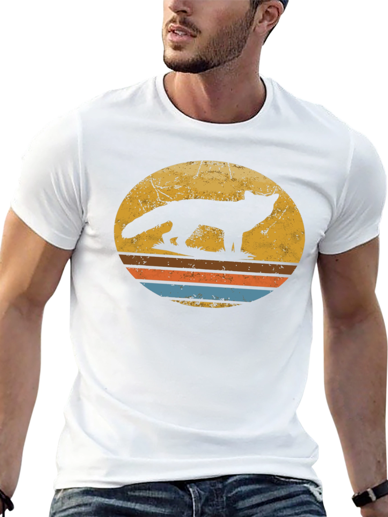 Retro Fox Silhouette Graphic T-Shirt