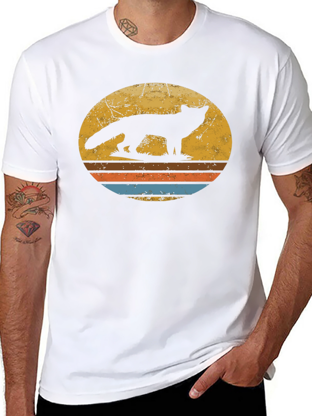 Retro Fox Silhouette Graphic T-Shirt