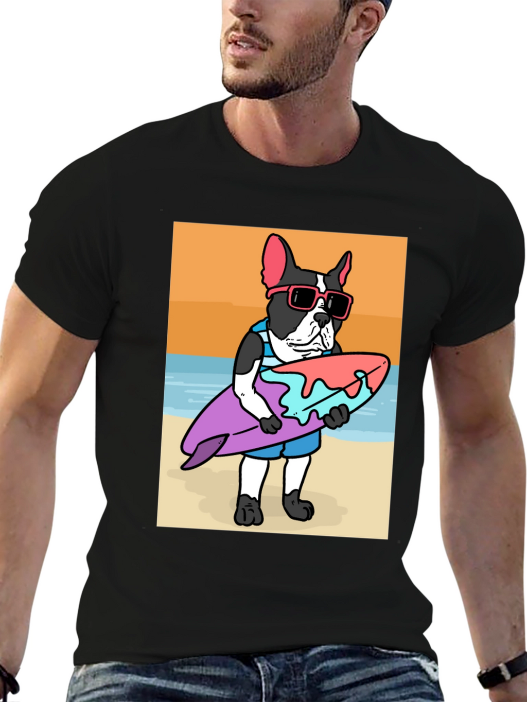 Surfing Dog Graphic Tee
