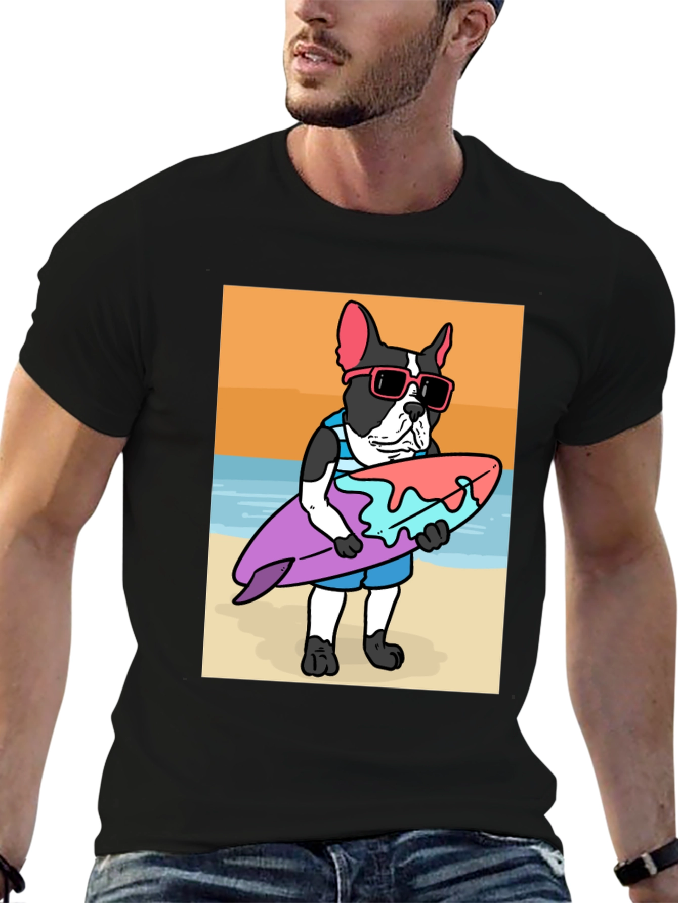 Surfing Dog Graphic Tee