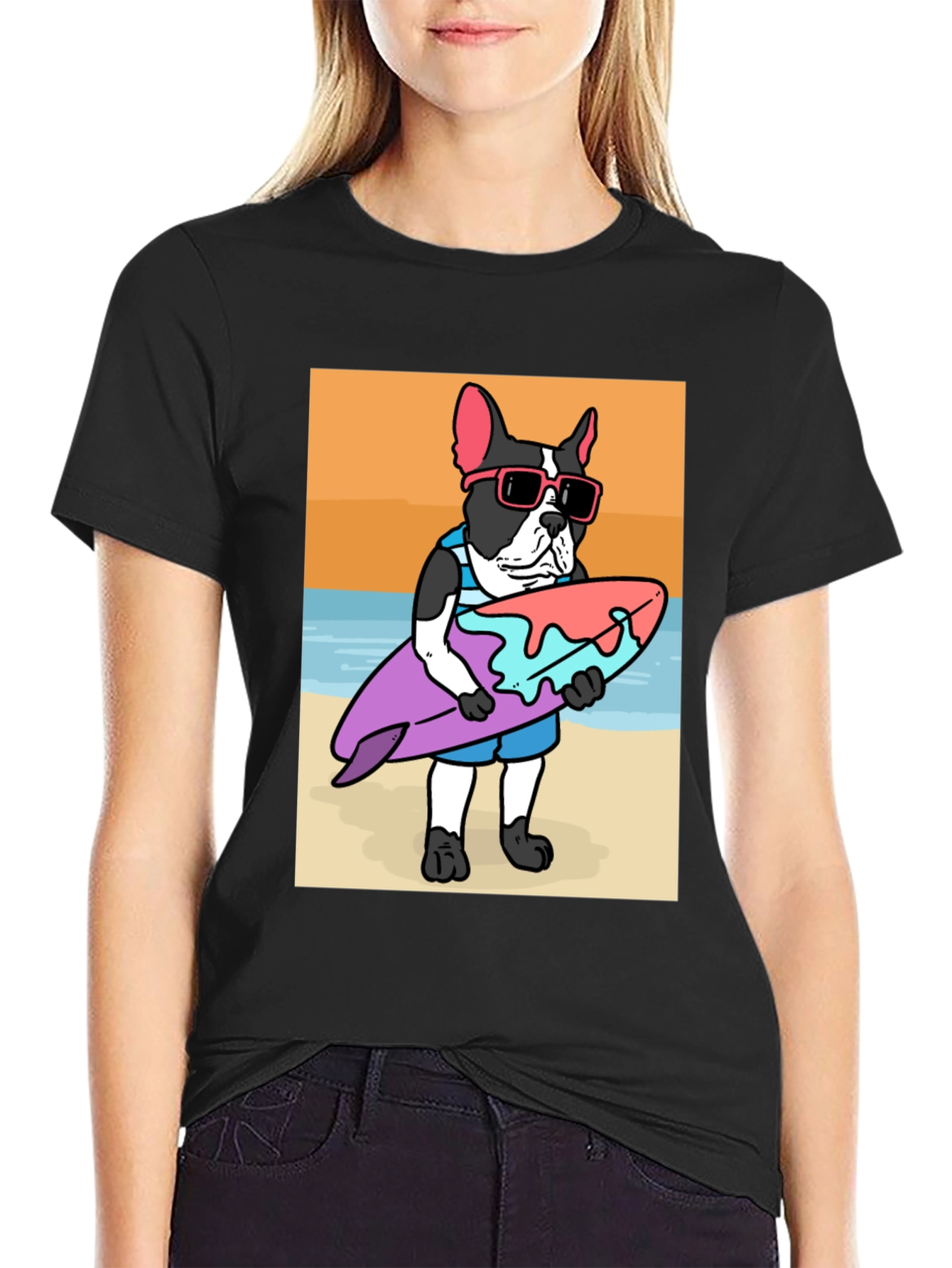 Surfing Dog Graphic Tee