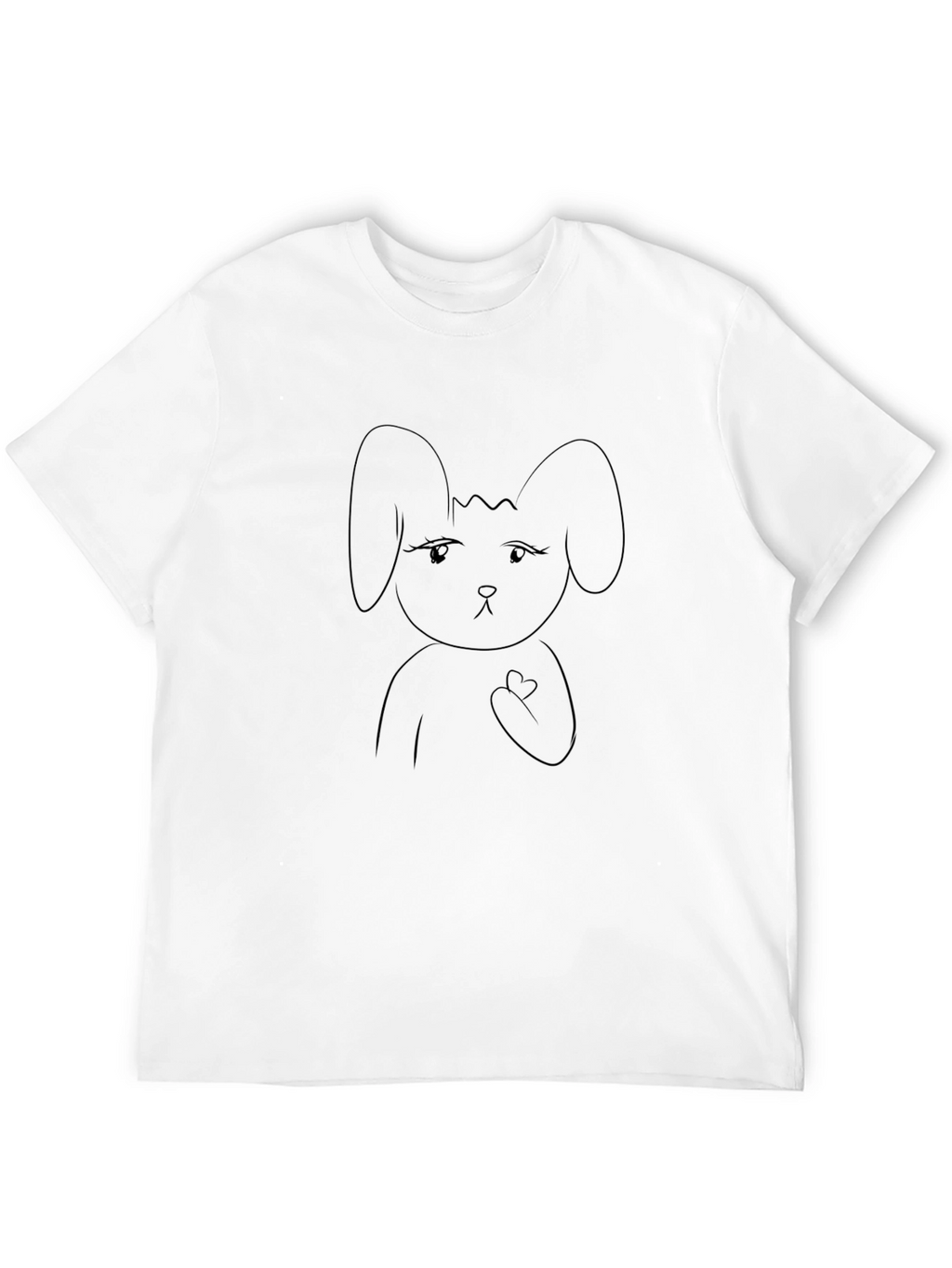 Black T-Shirt with Bunny Graphic