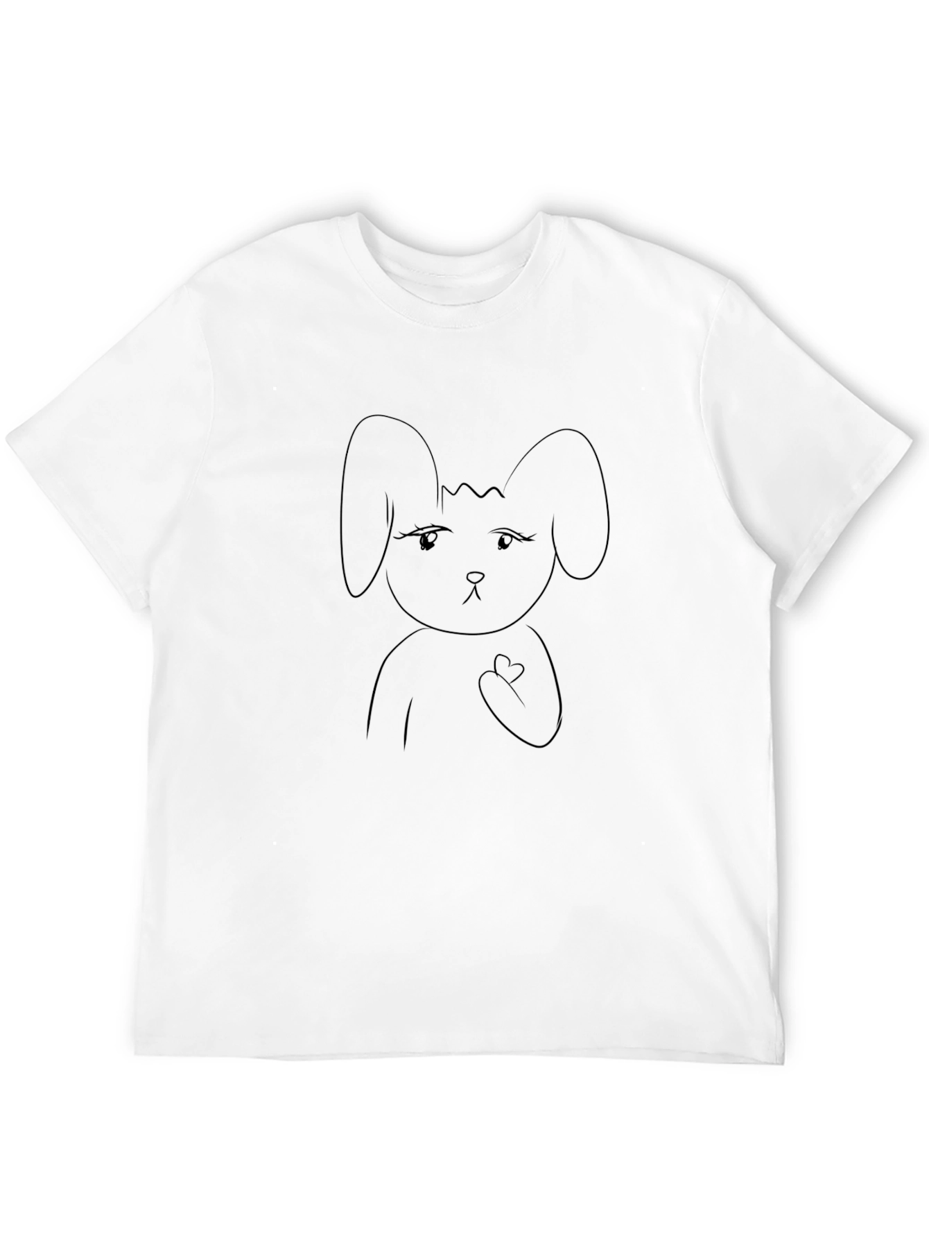 Black T-Shirt with Bunny Graphic