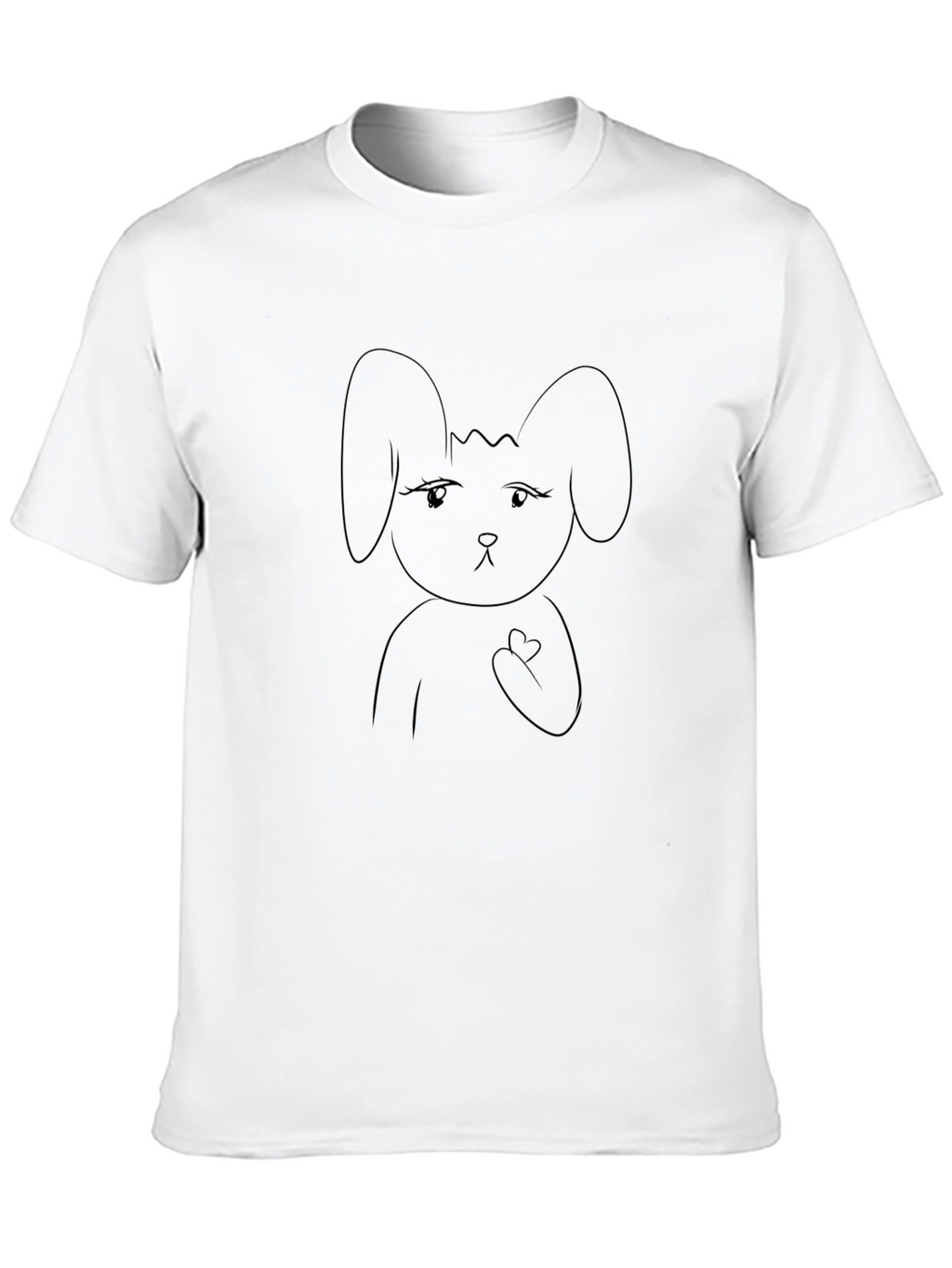 Black T-Shirt with Bunny Graphic