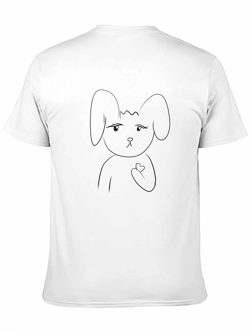 Black T-Shirt with Bunny Graphic