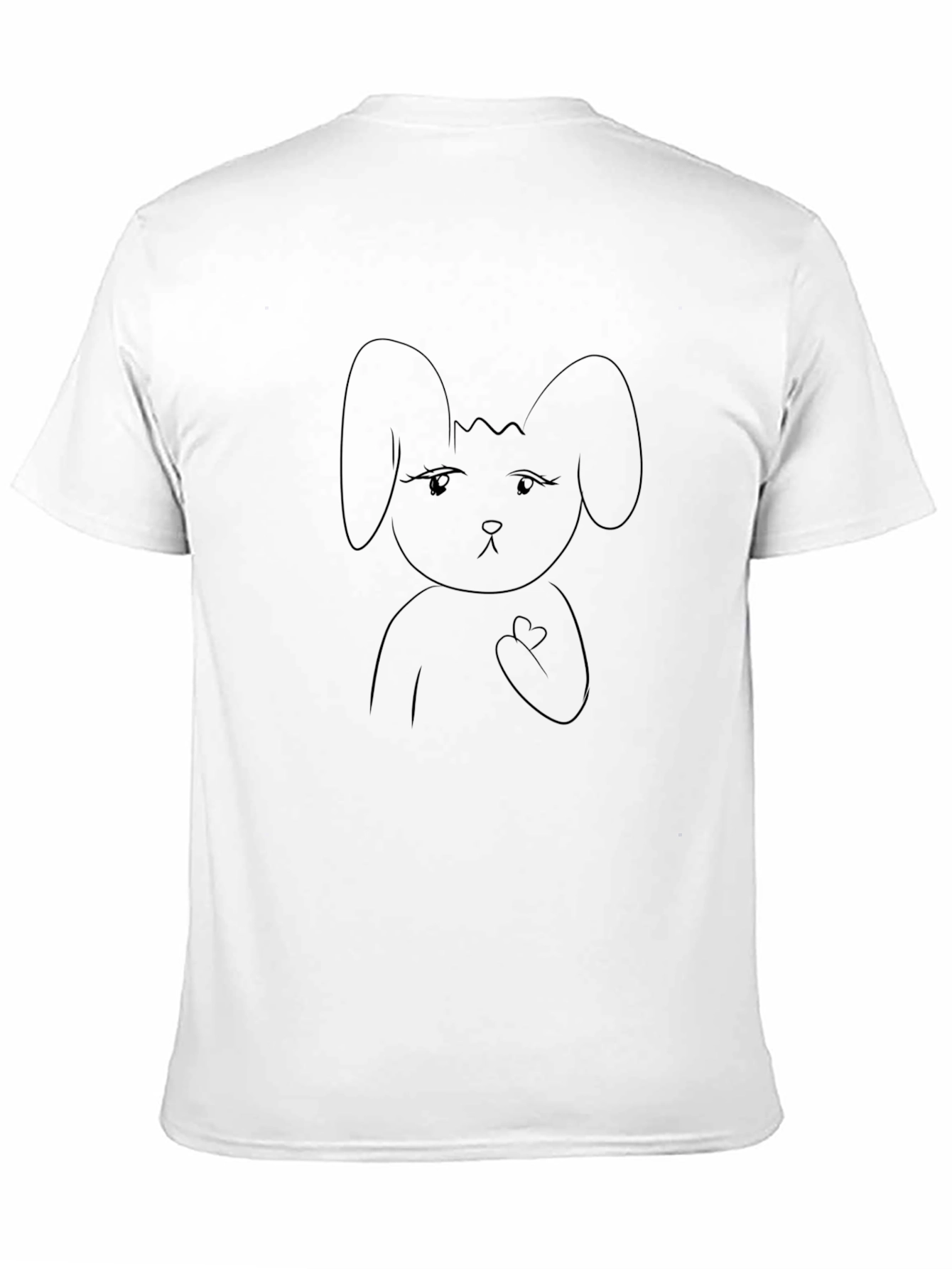 Black T-Shirt with Bunny Graphic