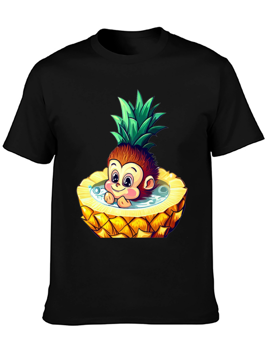 Fun Monkey Pineapple Cartoon T-Shirt