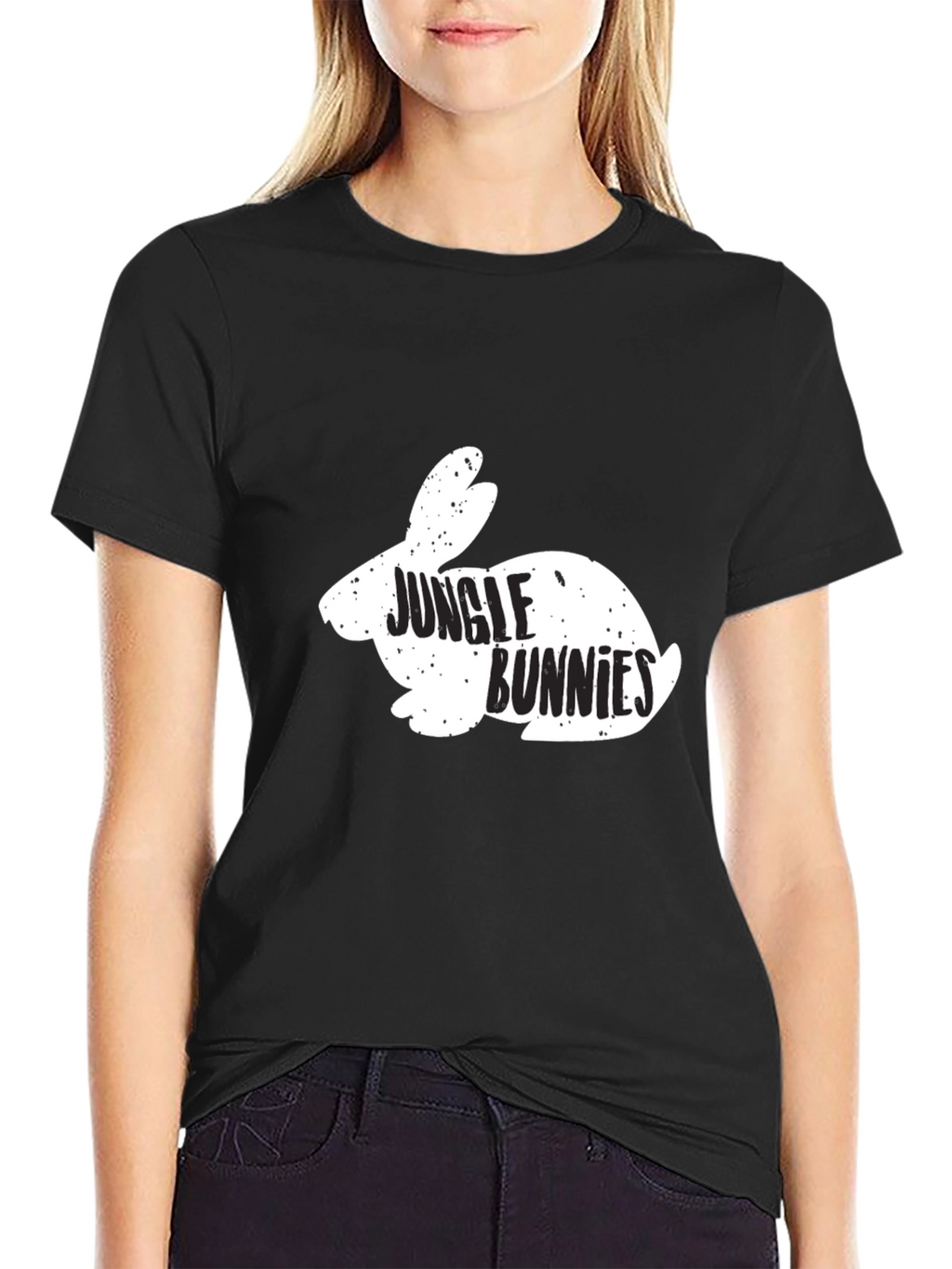 Jungle Bunnies Graphic Tee - Black Cotton T-Shirt