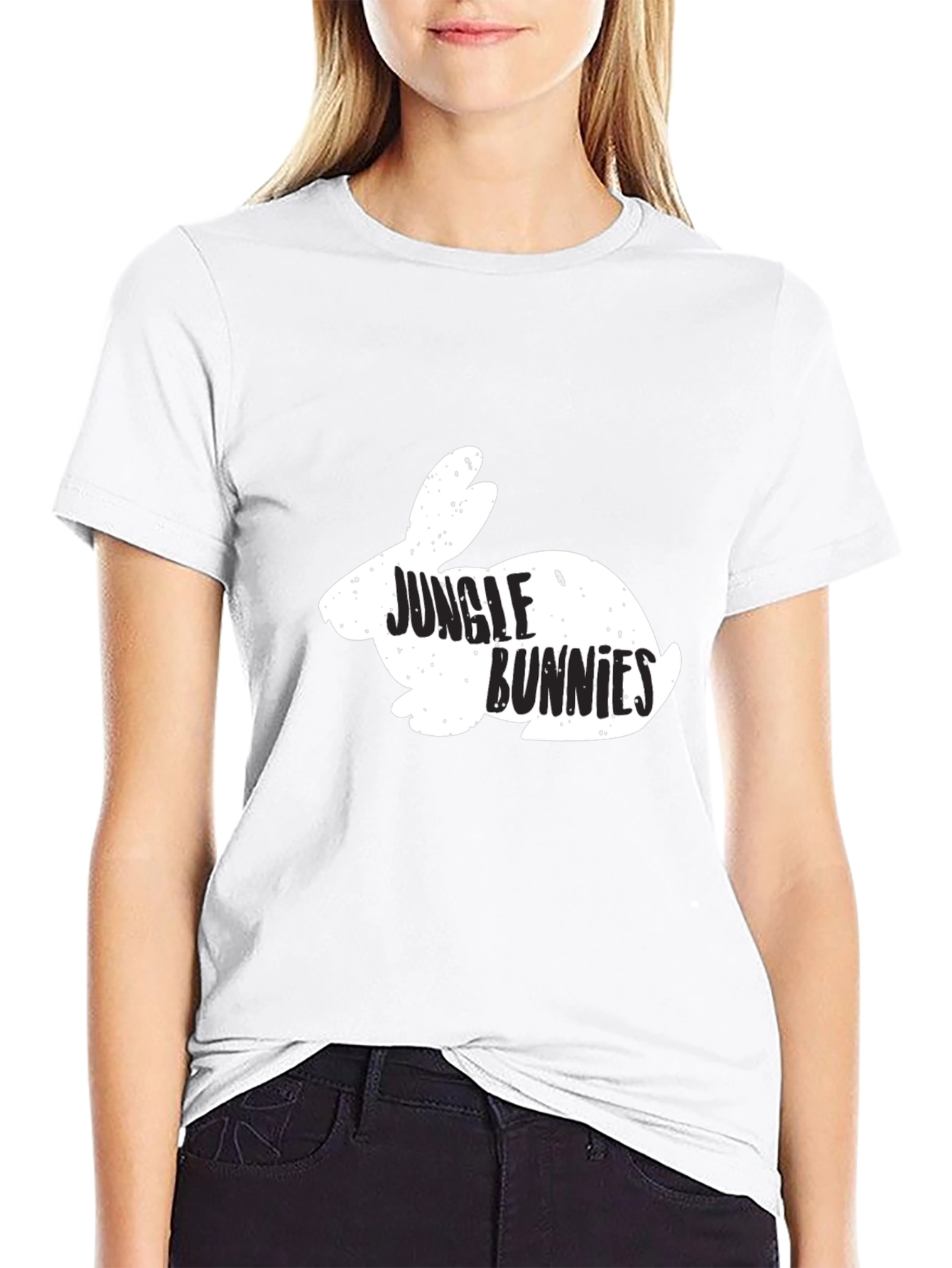 Jungle Bunnies Graphic Tee - Black Cotton T-Shirt