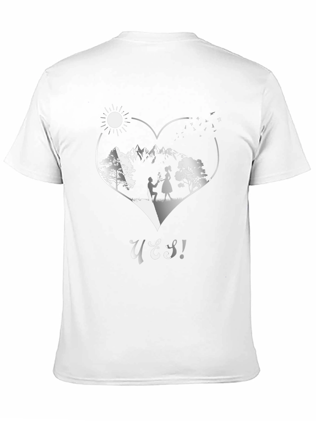 Romantic Proposal Heart Graphic T-Shirt