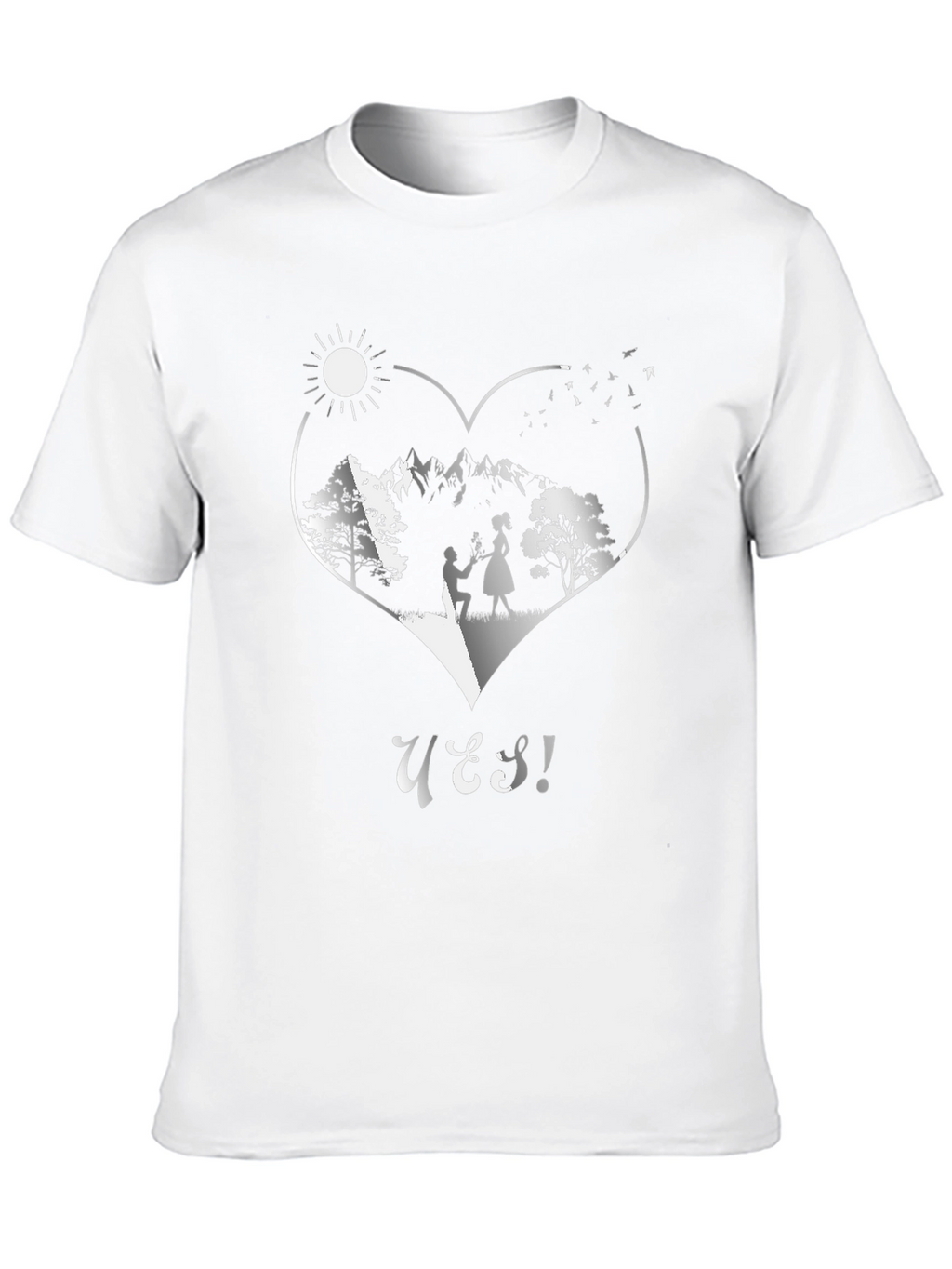 Romantic Proposal Heart Graphic T-Shirt