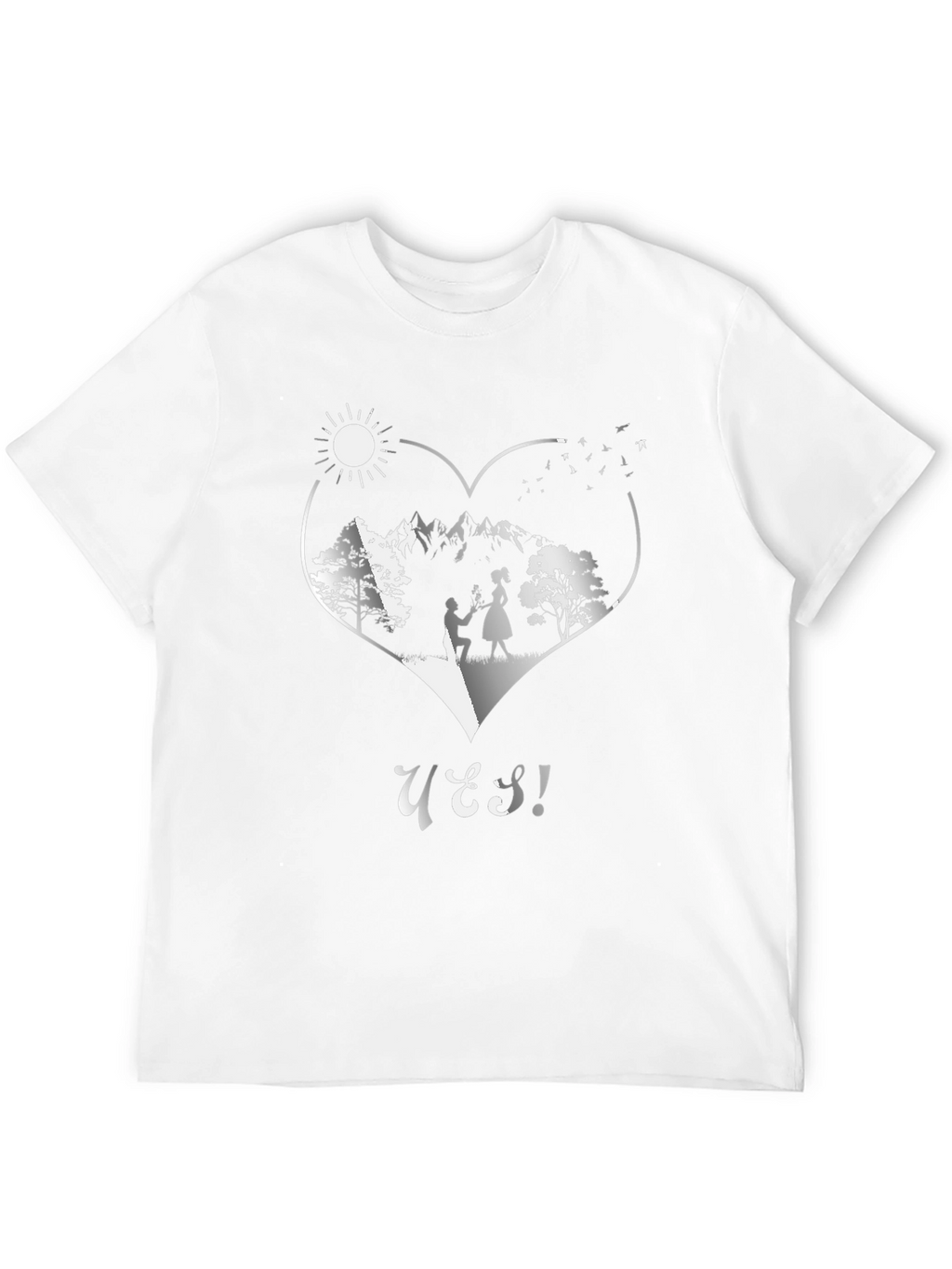 Romantic Proposal Heart Graphic T-Shirt