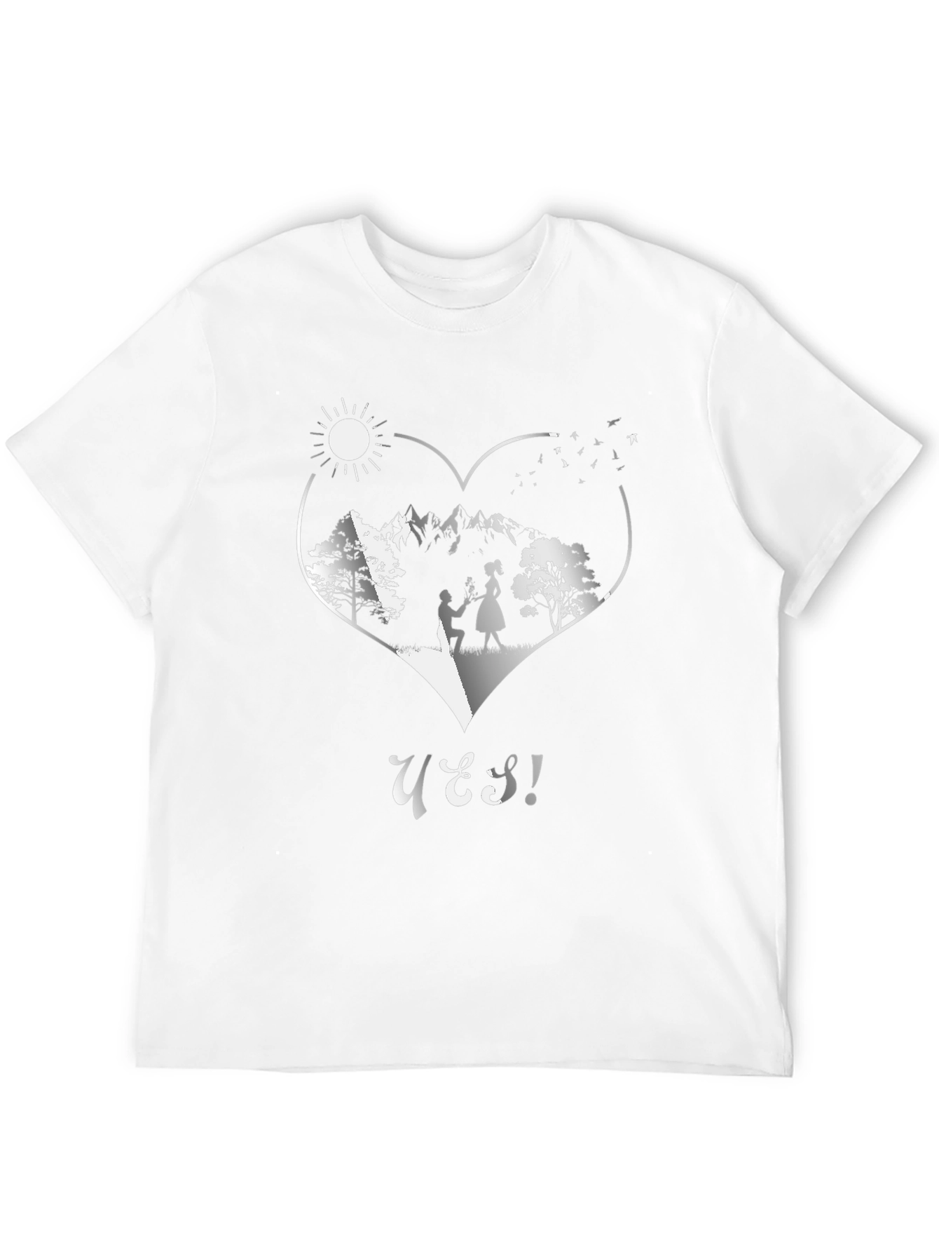 Romantic Proposal Heart Graphic T-Shirt