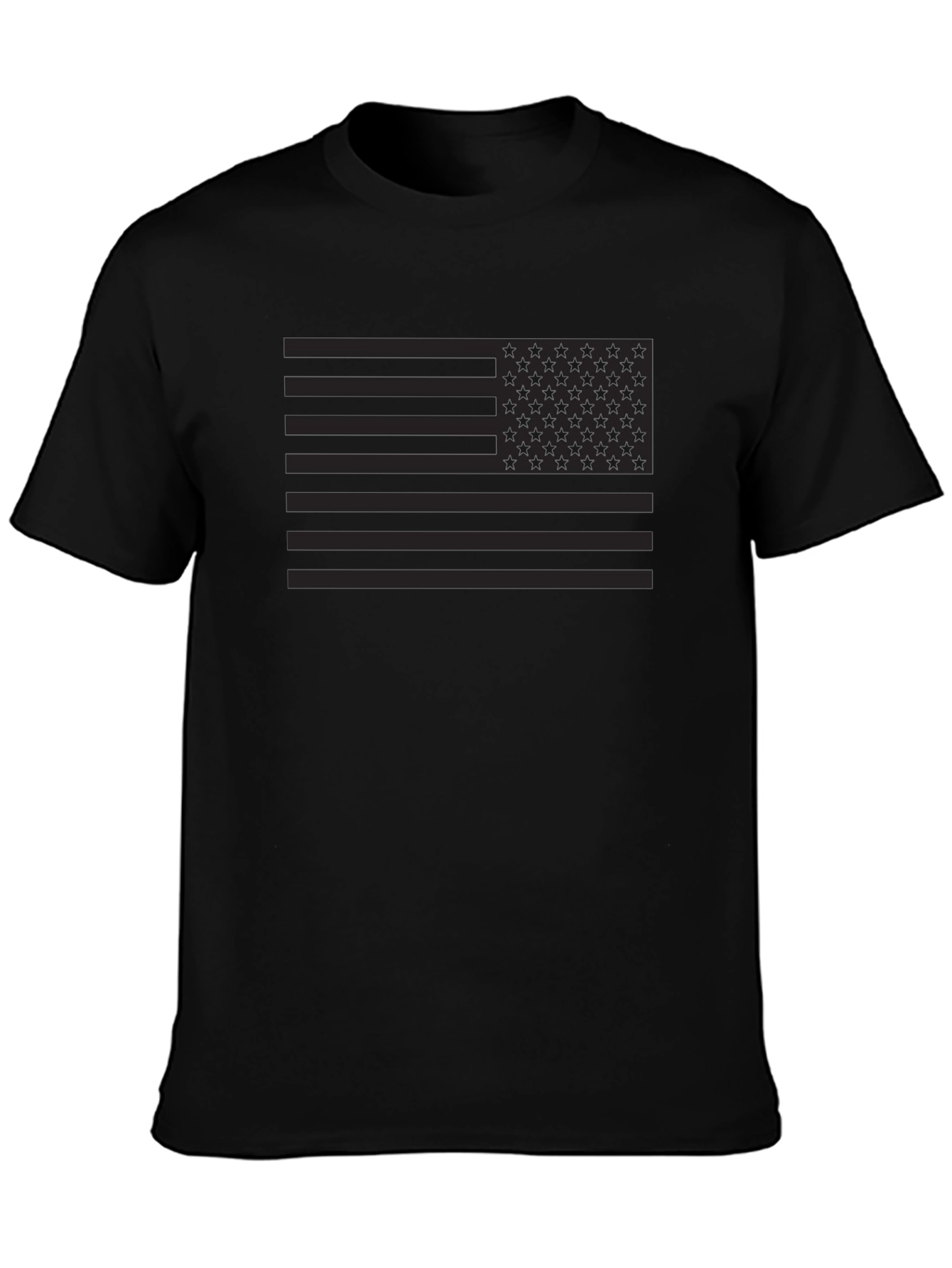Mens Black American Flag Graphic T-Shirt