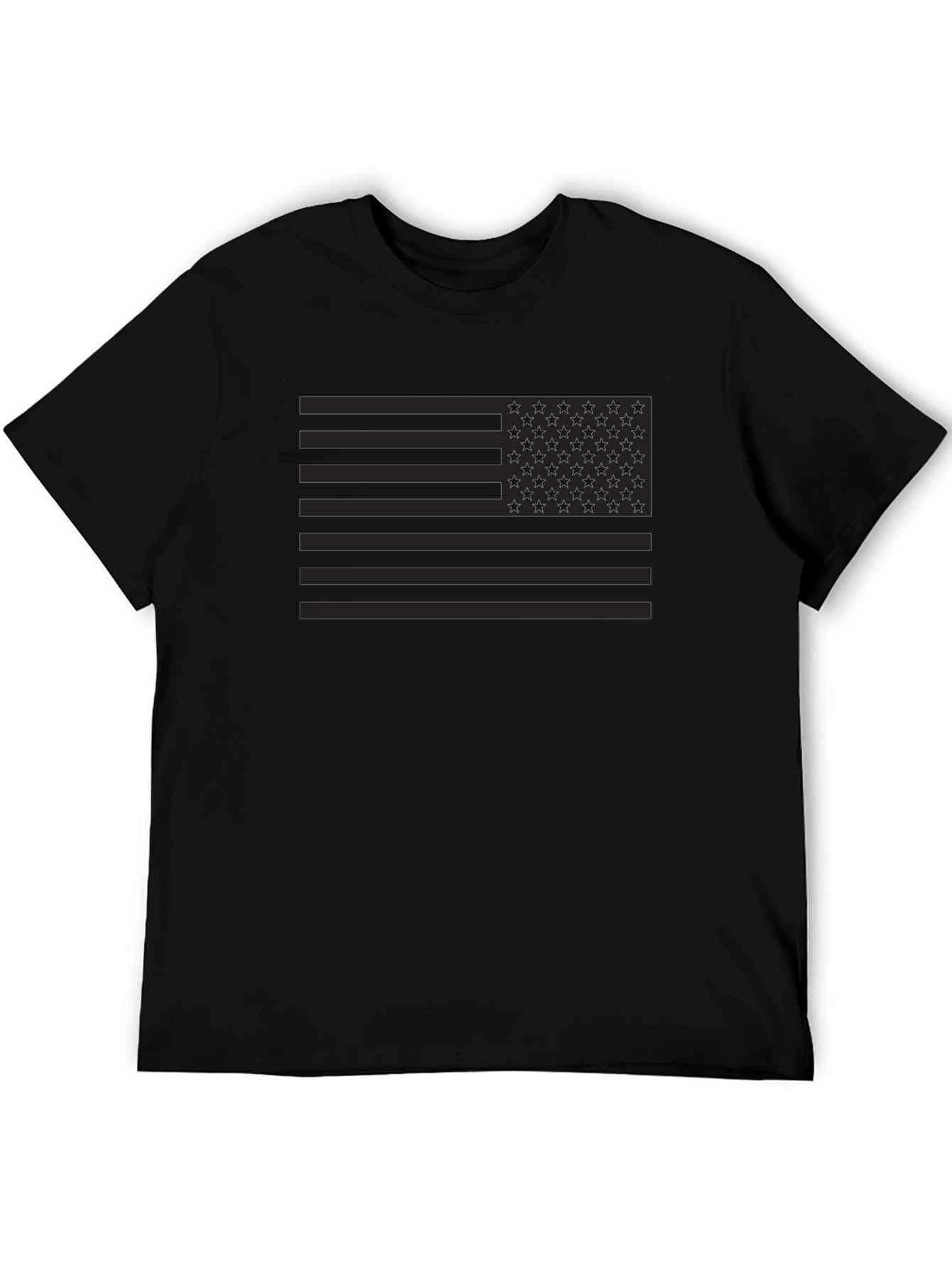 Mens Black American Flag Graphic T-Shirt