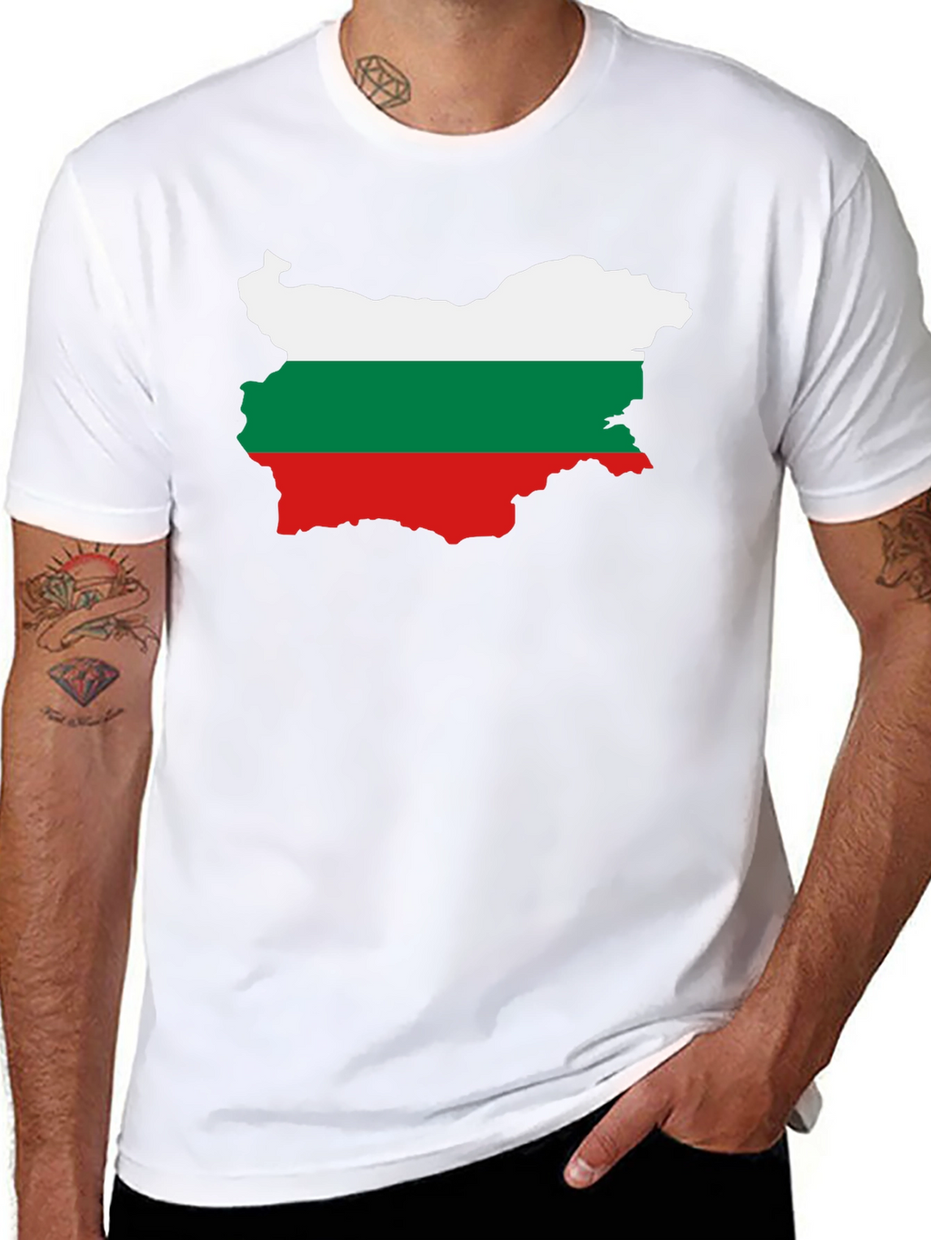 Bulgaria Flag T-Shirt - Black Cotton Tee