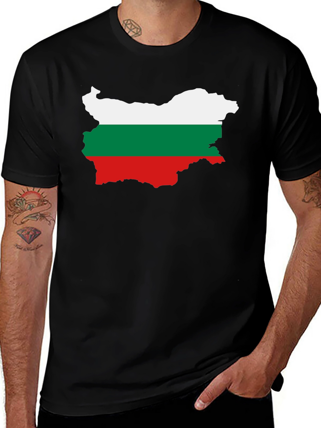 Bulgaria Flag T-Shirt - Black Cotton Tee