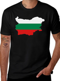 Bulgaria Flag T-Shirt - Black Cotton Tee