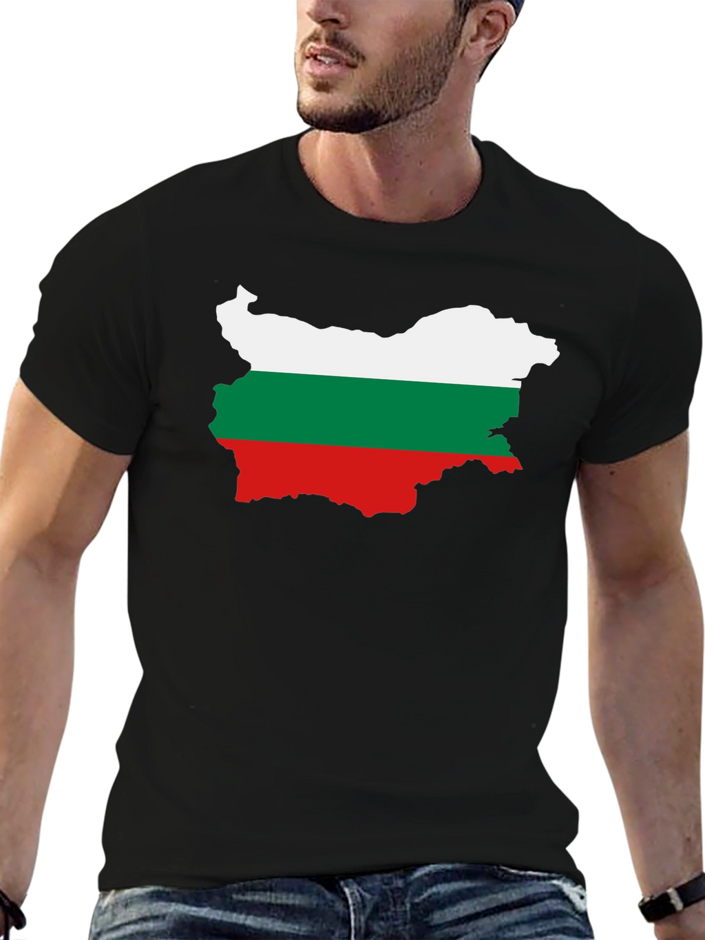 Bulgaria Flag T-Shirt - Black Cotton Tee